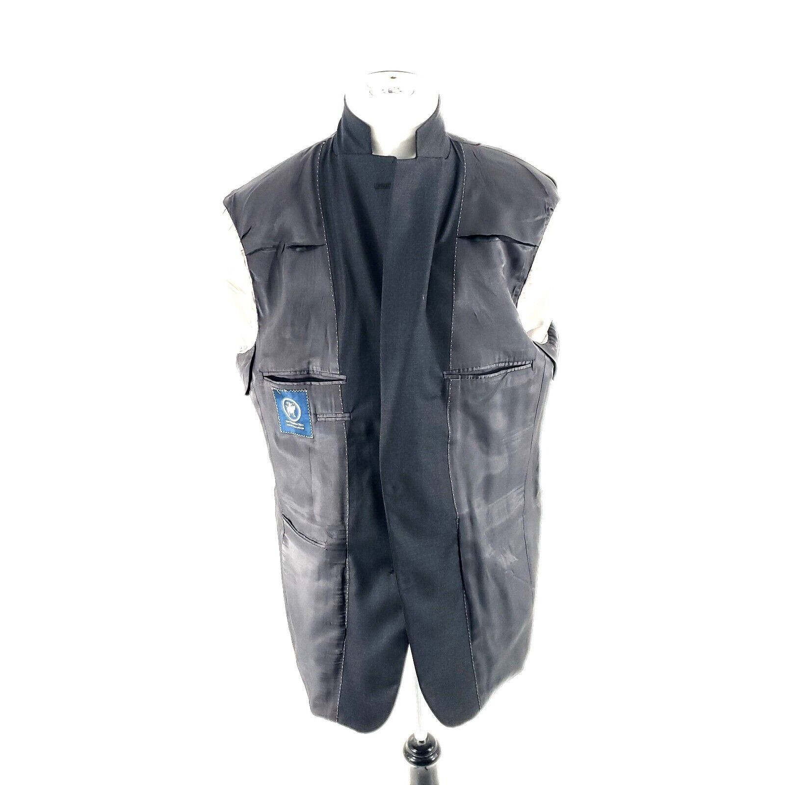 Hart Schaffner Marx Hart Schaffner Marx Wool 2 Button Blazer 44R Gray Suit Jacke Size 44R - 9 Thumbnail
