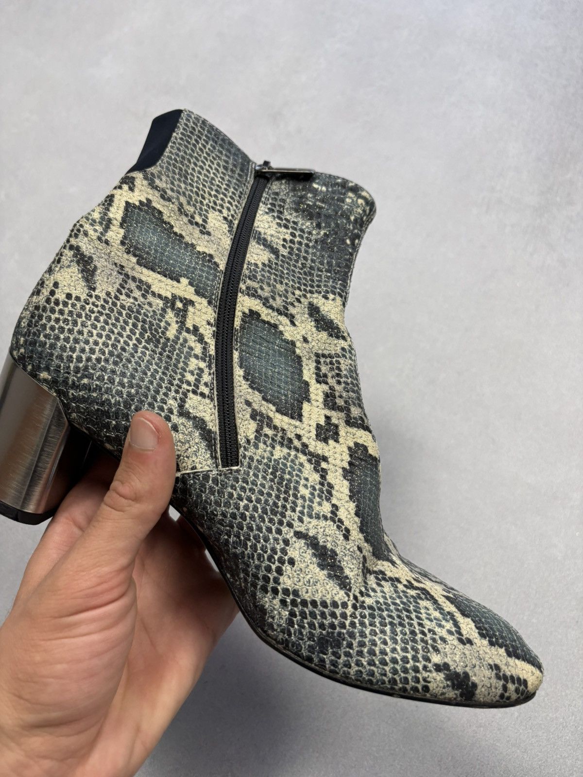 Designer Thierry Rabotin Python Print Leather Ankle Boots Women’s 38 Size US 8 / IT 38 - 18 Thumbnail