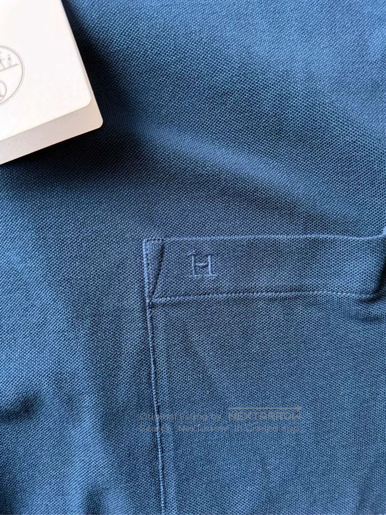 Hermes Hermes T-shirt with a small H pocket on the chest, blue Size US L / EU 52-54 / 3 - 5 Thumbnail