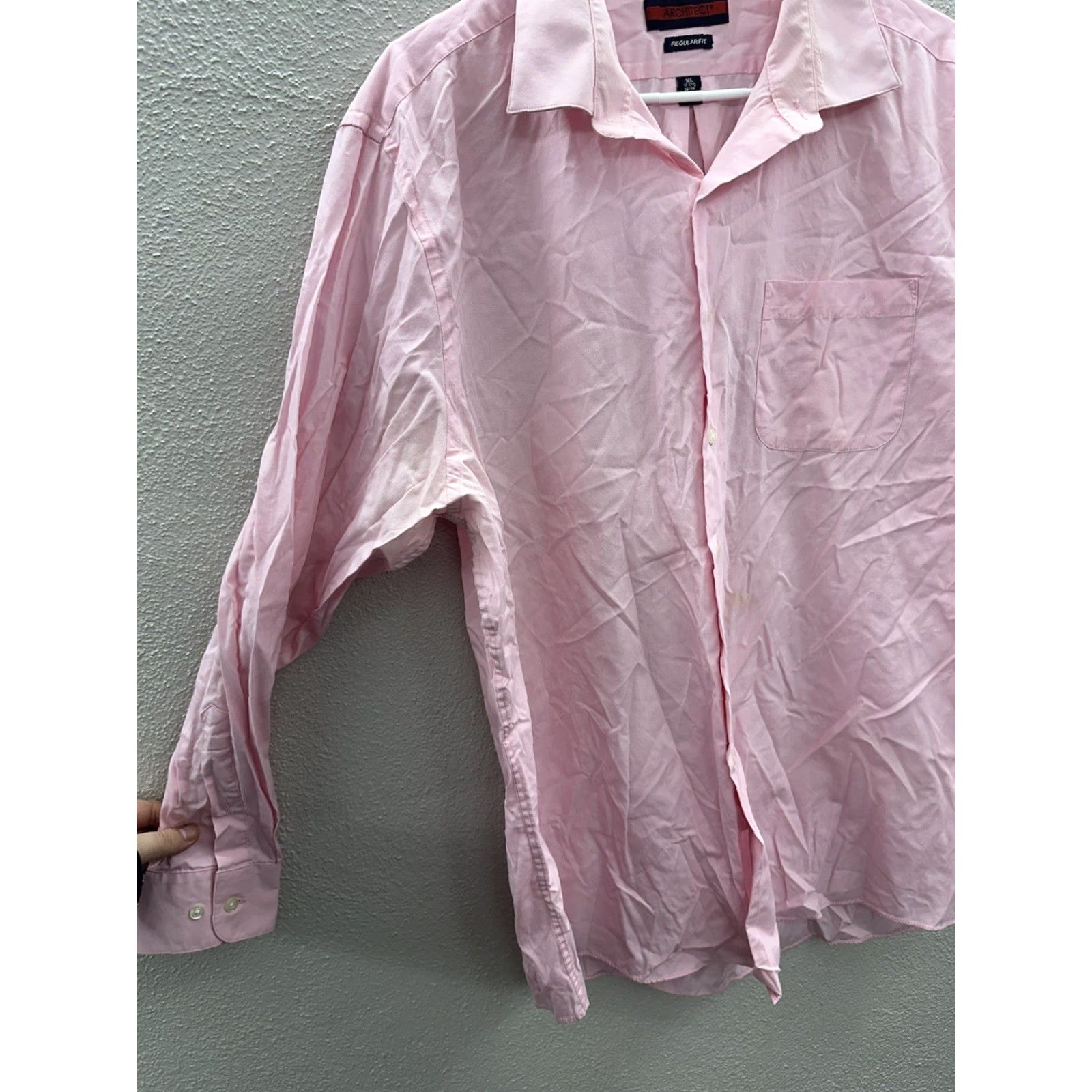 Architect Architect Mens Shirt XL Pink Regular Button-Up Collar Long Sleeve Size US XL / EU 56 / 4 - 2 Thumbnail