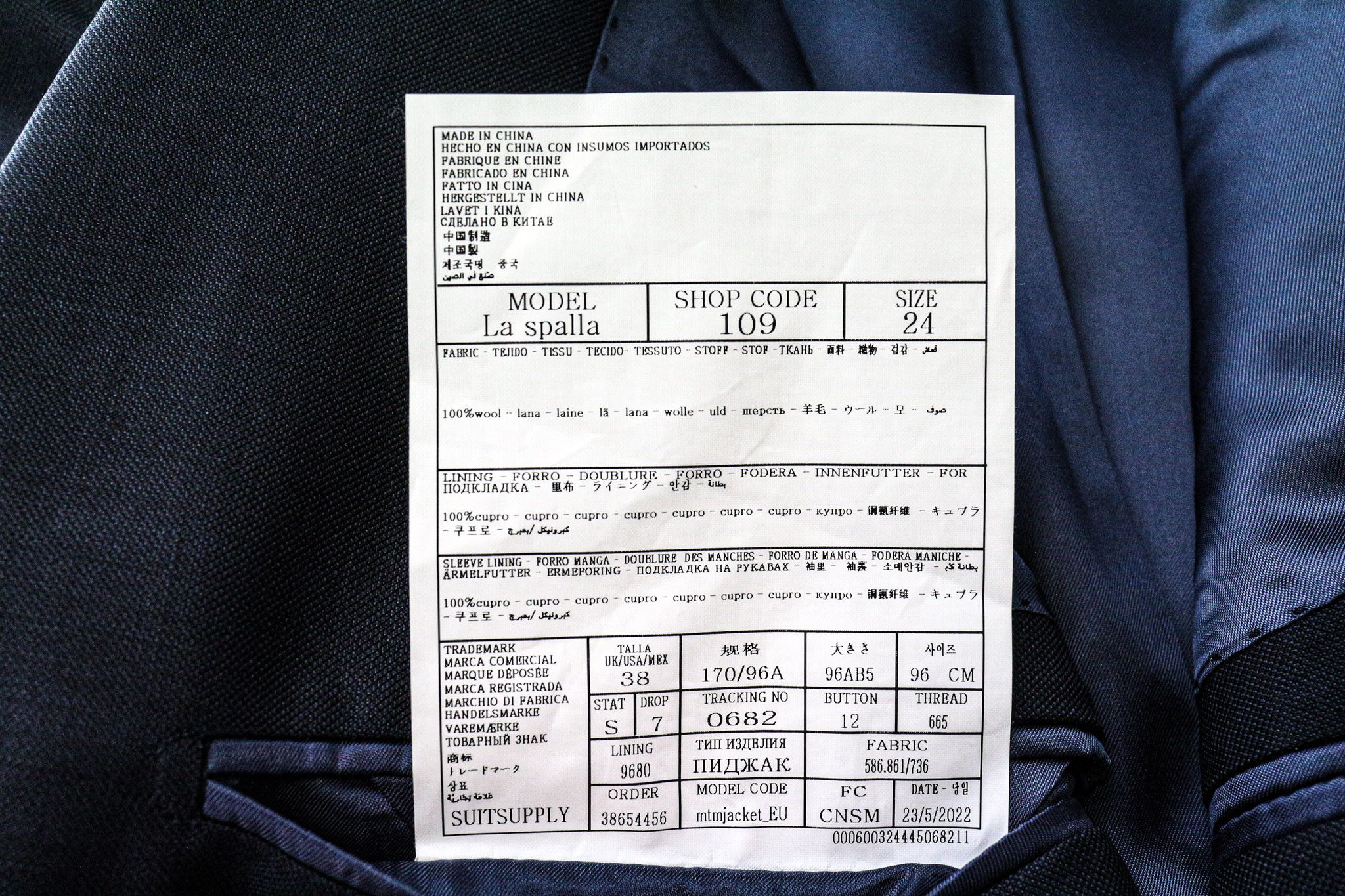 Suitsupply LA SPALLA UK38S Blue Wool 2 Piece Suit 75700 Size 38S - 7 Thumbnail