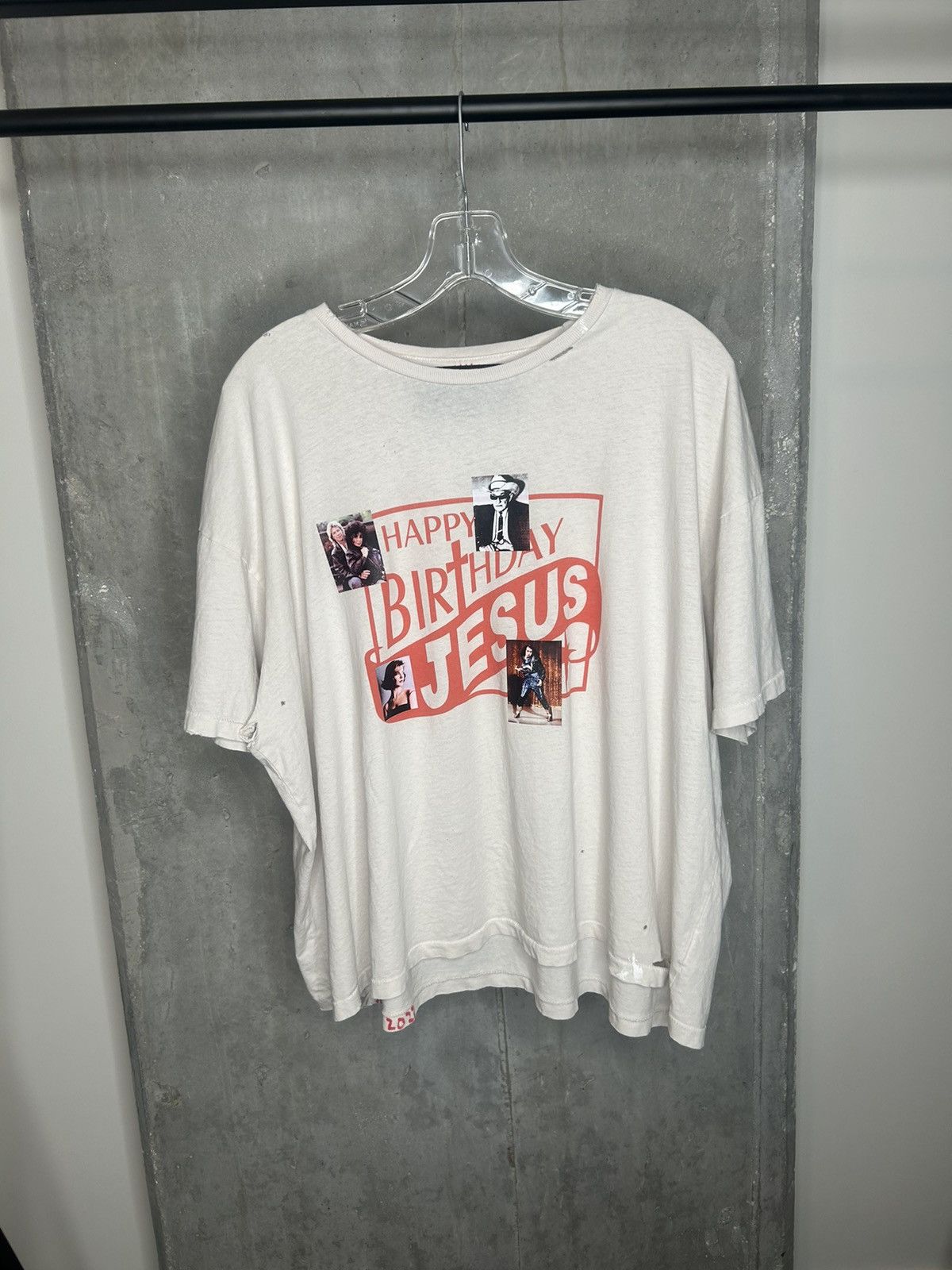 image of Paly Hollywood Hand Drawn! Christmas Exclusive Jesus Tee in White, Men's (Size Medium)