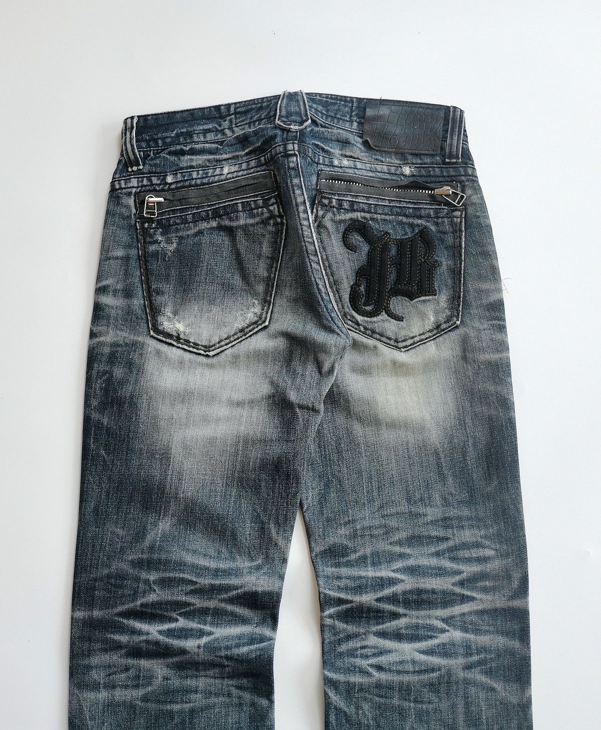 Japanese Brand Jukebox Japan Whiskers Faded Distressed Jeans Size US 31 - 2 Thumbnail