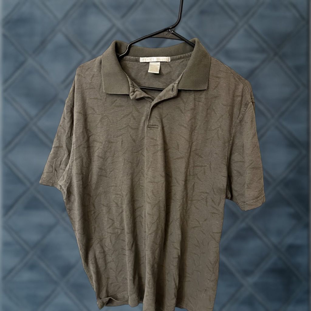 Perry Ellis Perry Ellis Polo Shirt Brown Cotton Silk Blend Modern Fit Short Sleeve XL Men Regular Knit Collared Polo Shirt 2000s/Modern Theme Mens Size US XL / EU 56 / 4 - 1 Thumbnail