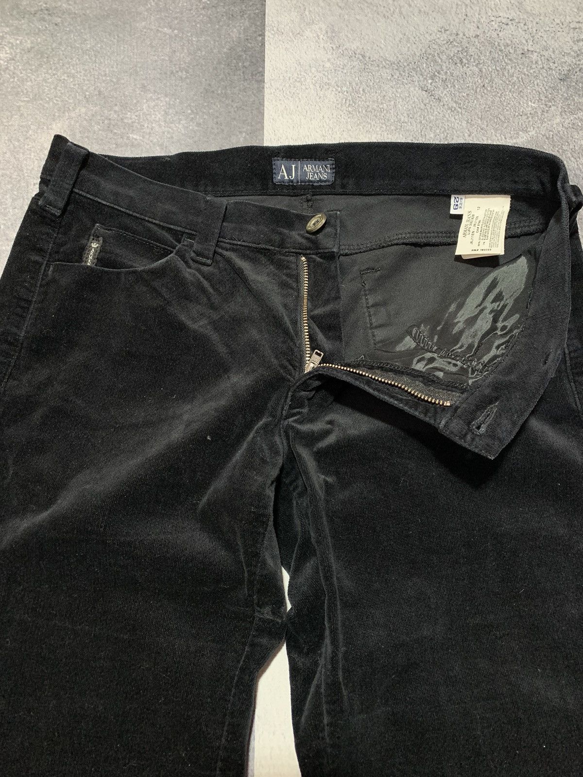 Armani Vintage Y2K Armani Jeans straight velour trousers size 29 Size 29" - 6 Thumbnail