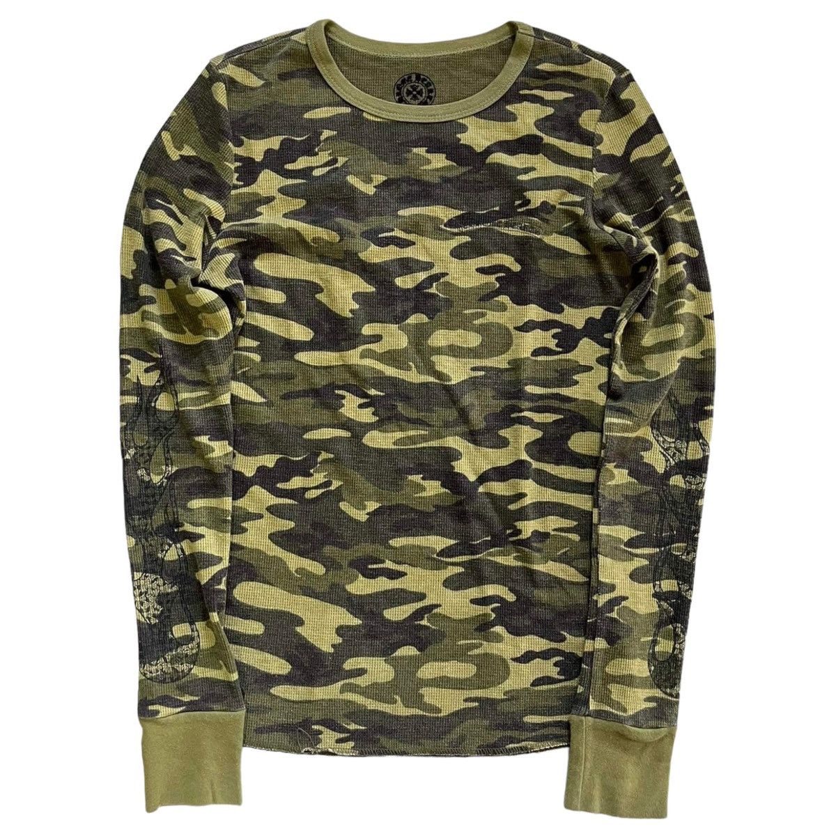 image of Chrome Hearts Thermal Multi Flaming Cross Camo Long sleeve Tshirt in Green, Men's (Size XS)