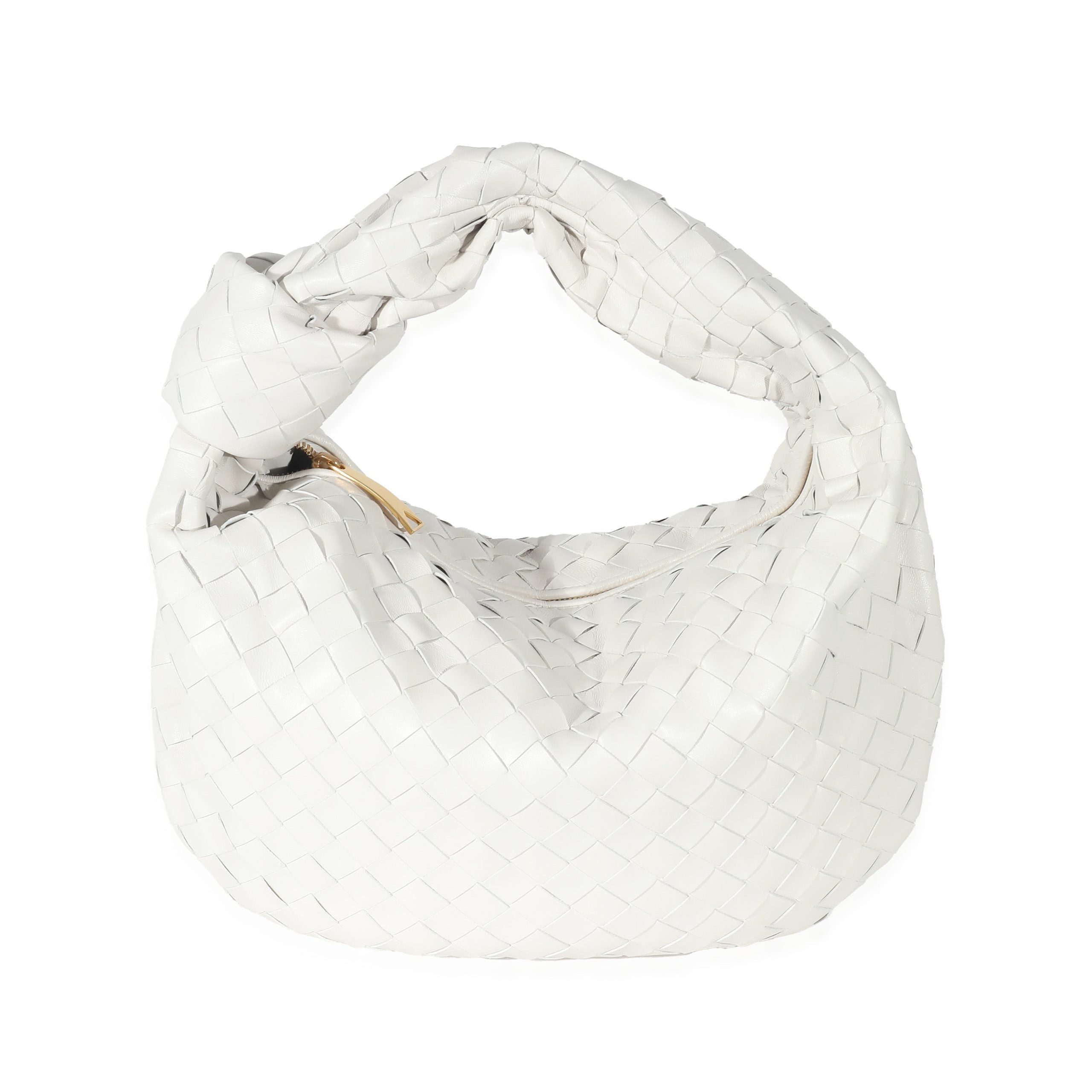 image of Bottega Veneta White Intrecciato Lambskin Teen Jodie, Women's