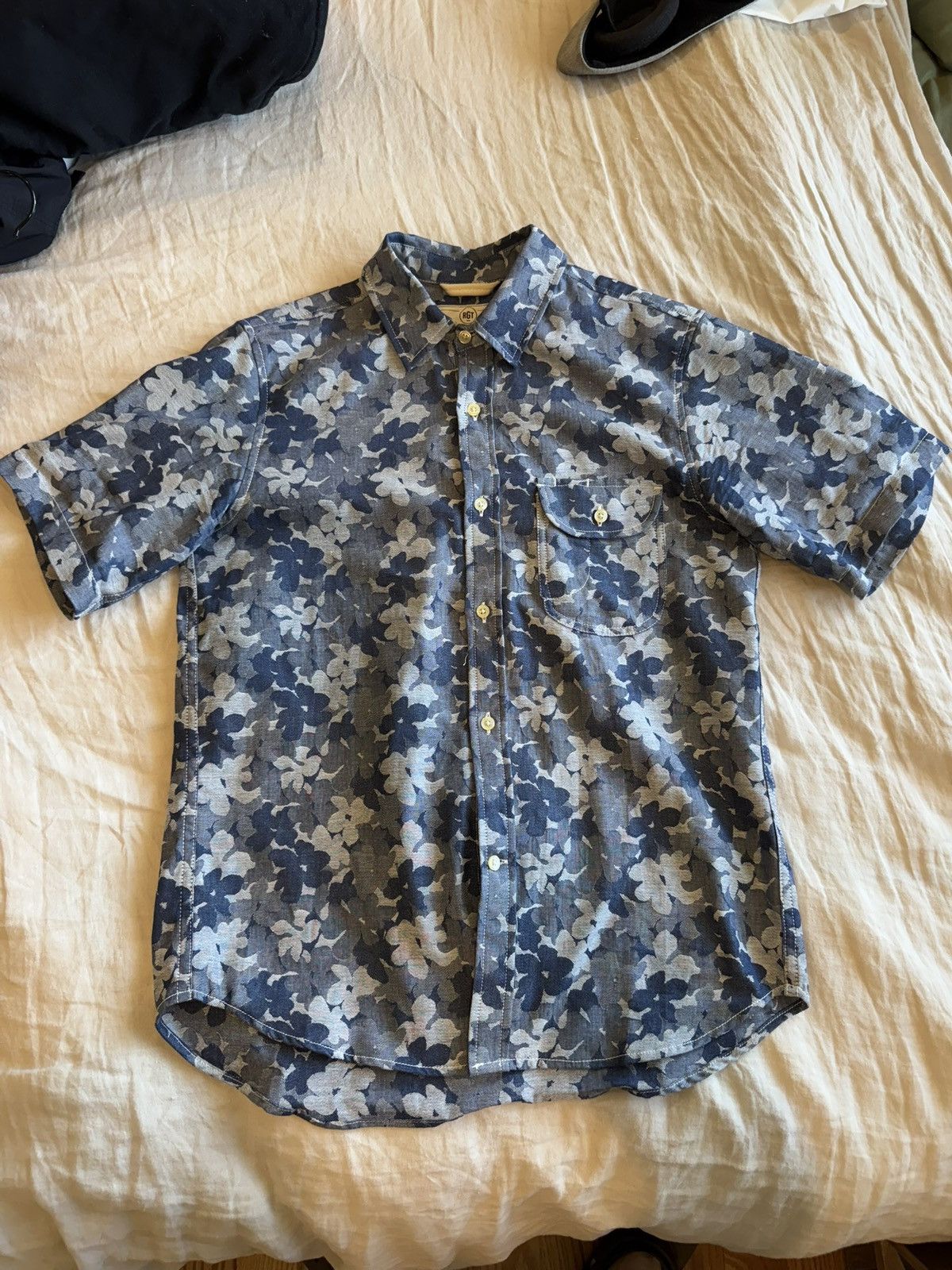 Rogue Territory Maker Shirt // Indigo Floral Jacquard - S