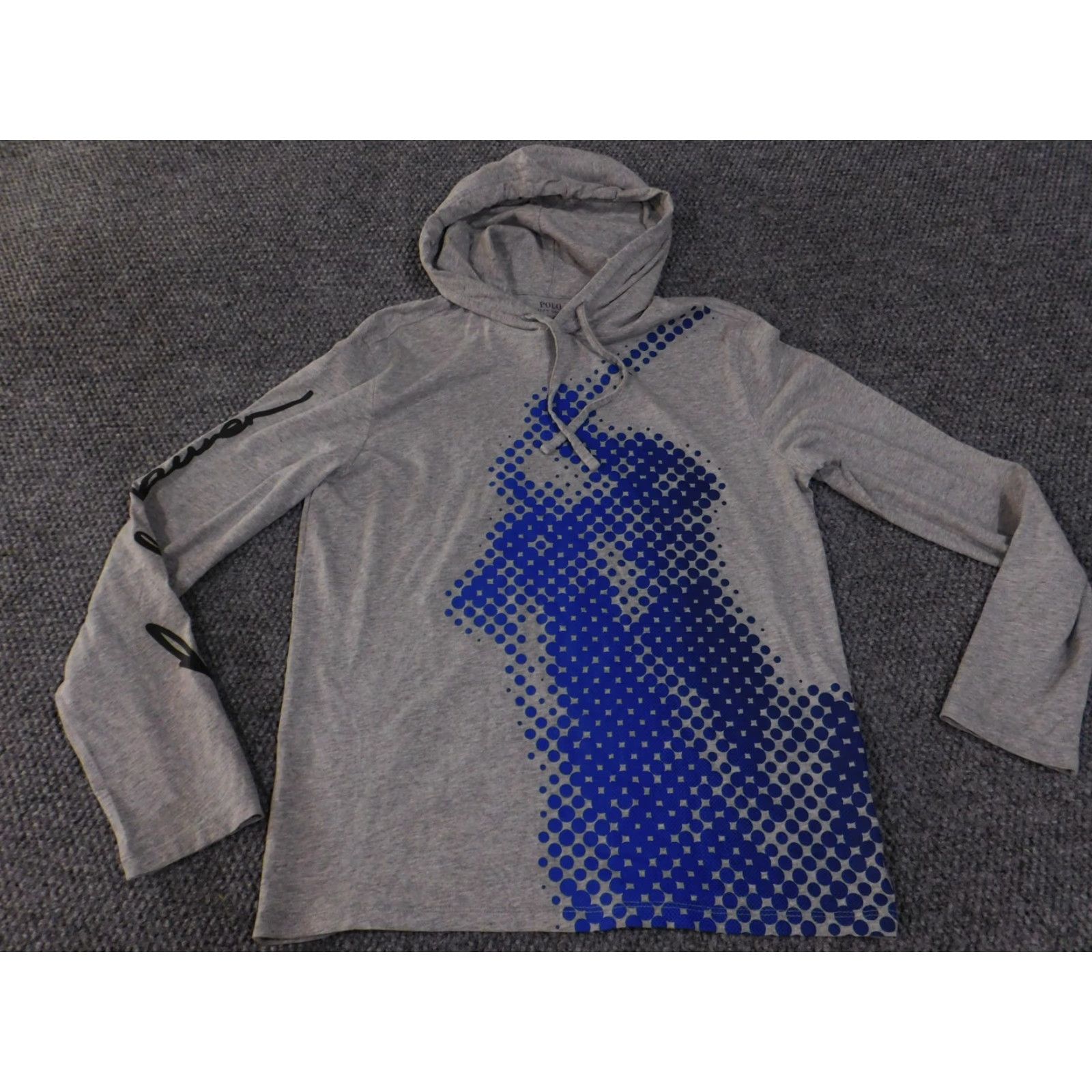 Polo Ralph Lauren Polo Ralph Lauren Hoodie Shirt Mens Small Gray Blue Graphic Long Sleeve Pullover Size US S / EU 44-46 / 1 - 2 Thumbnail