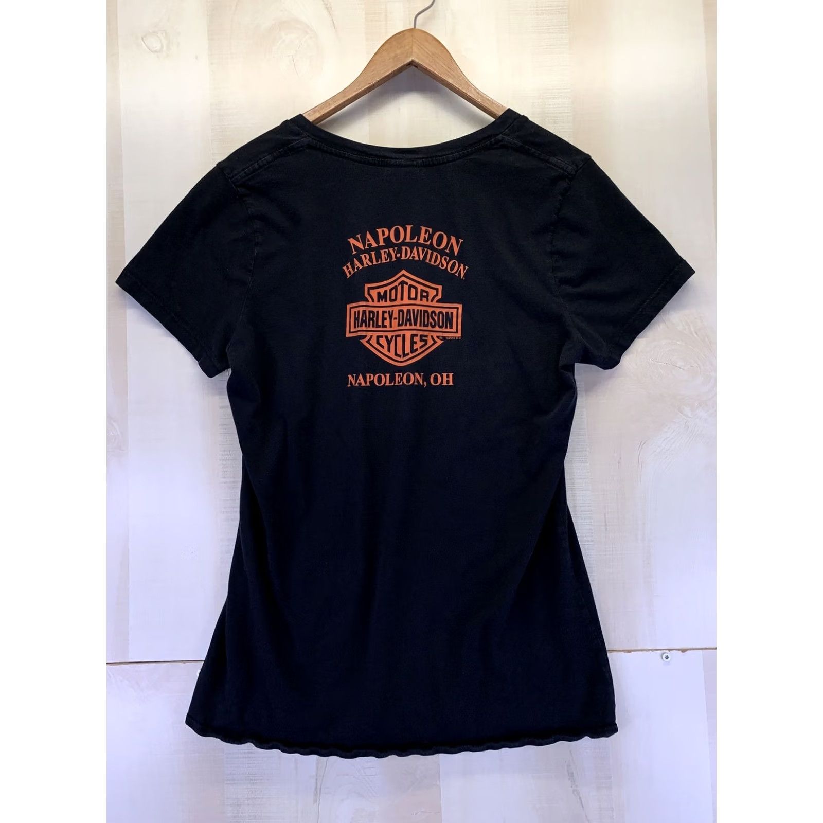 Harley Davidson Harley-Davidson Shirt Womens L V-Neck Short Sleeve Black Ohio 2013/14 T-Shirt Logo Casual Size L / US 10 / IT 46 - 7 Thumbnail