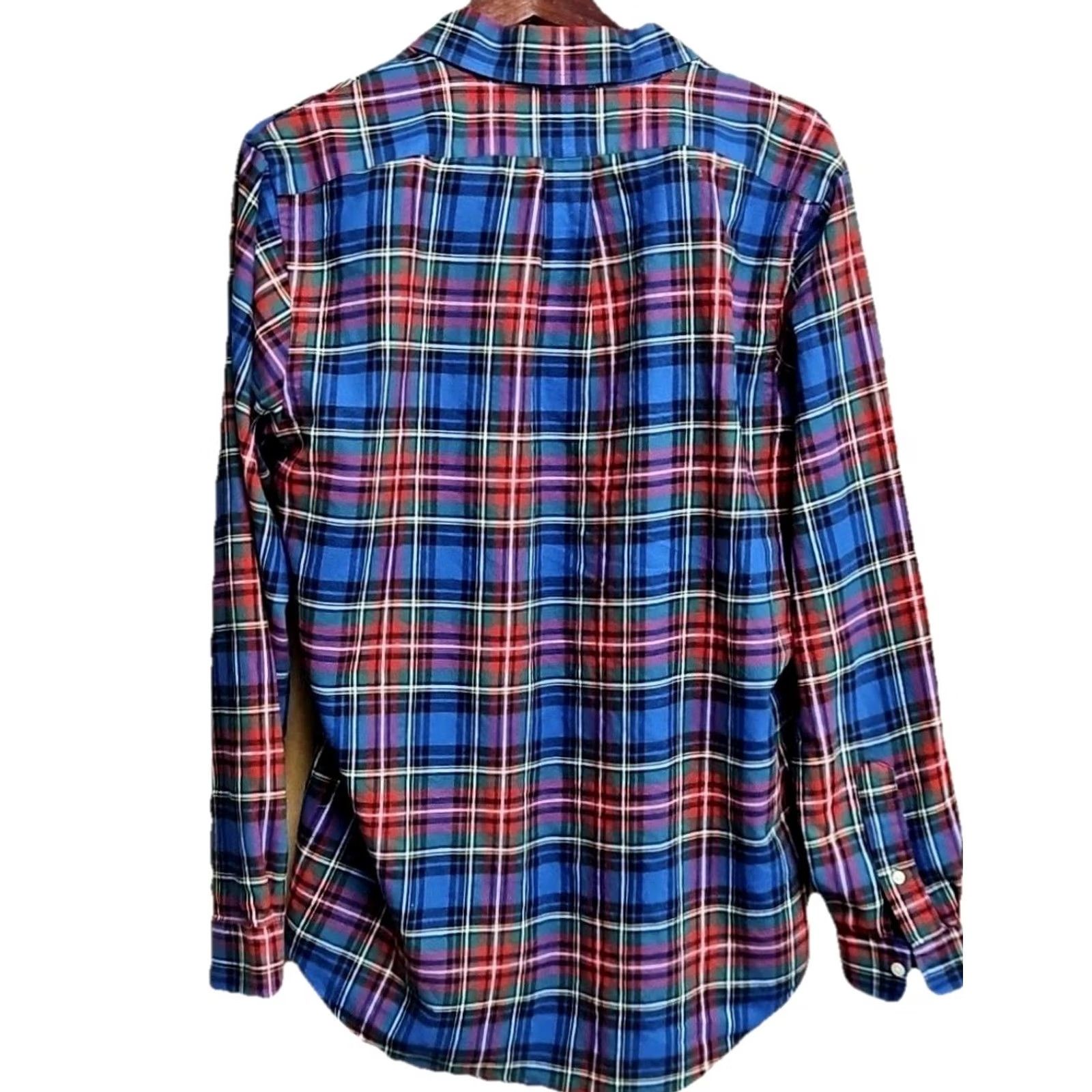 Ralph Lauren Polo Ralph Lauren Classic Fit Performance Flannel Plaid Button-Up Shirt L Men Multicolor Cotton Size US L / EU 52-54 / 3 - 5 Thumbnail