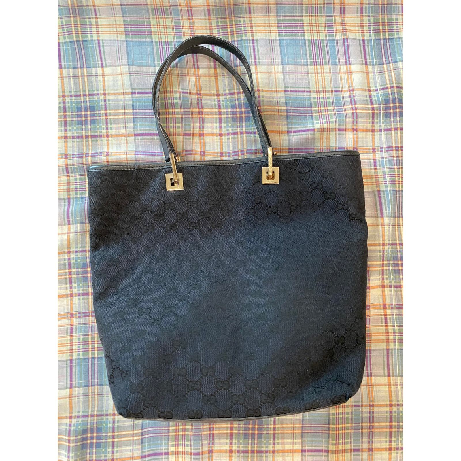 Gucci Vintage 00's Gucci Black Monogram Canvas Tote Size ONE SIZE - 5 Thumbnail