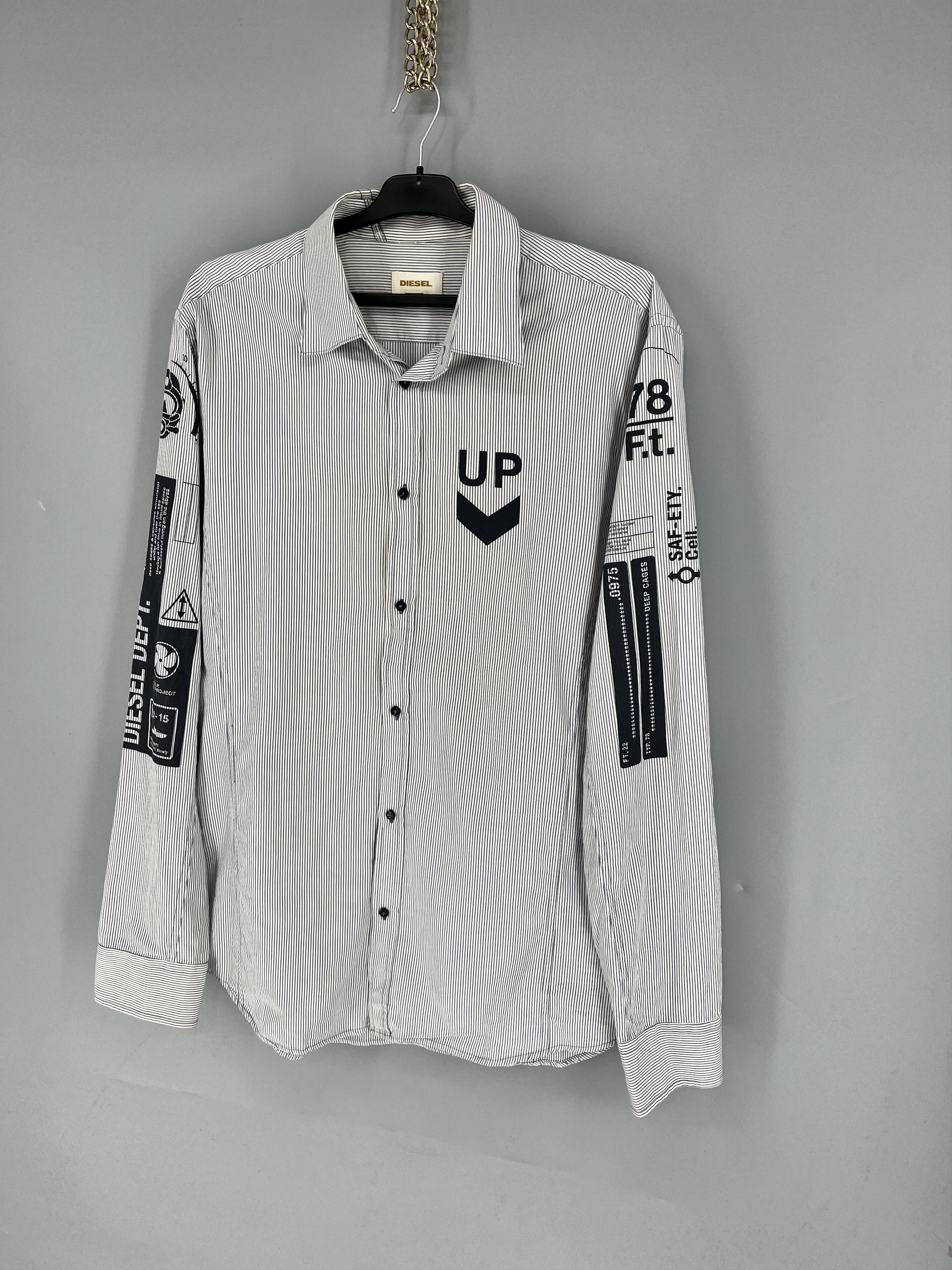 Diesel RARE Diesel DEPT. LIQUID SPACE Striped Button UpShirt SZ XXL Size US XXL / EU 58 / 5 - 3 Thumbnail