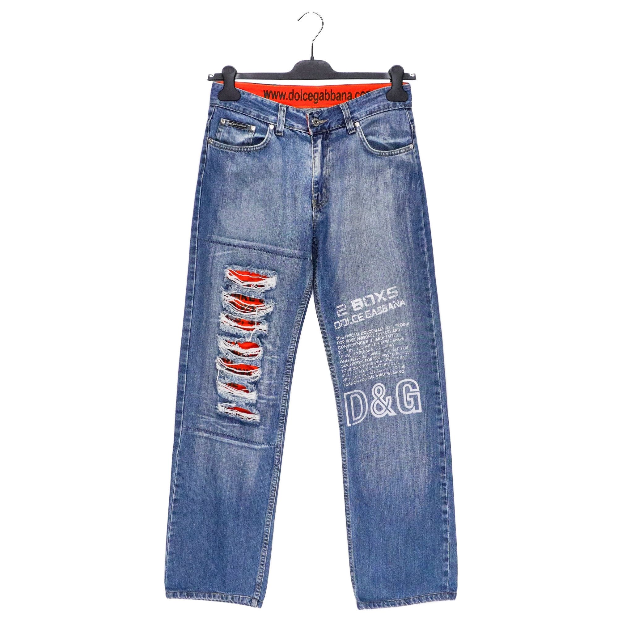 パンツ [Dolce&Gabbana) denim pants archive Dolce & Gabbana Vintage Archive Dolce & Gabbana FW05 Poem Ripped