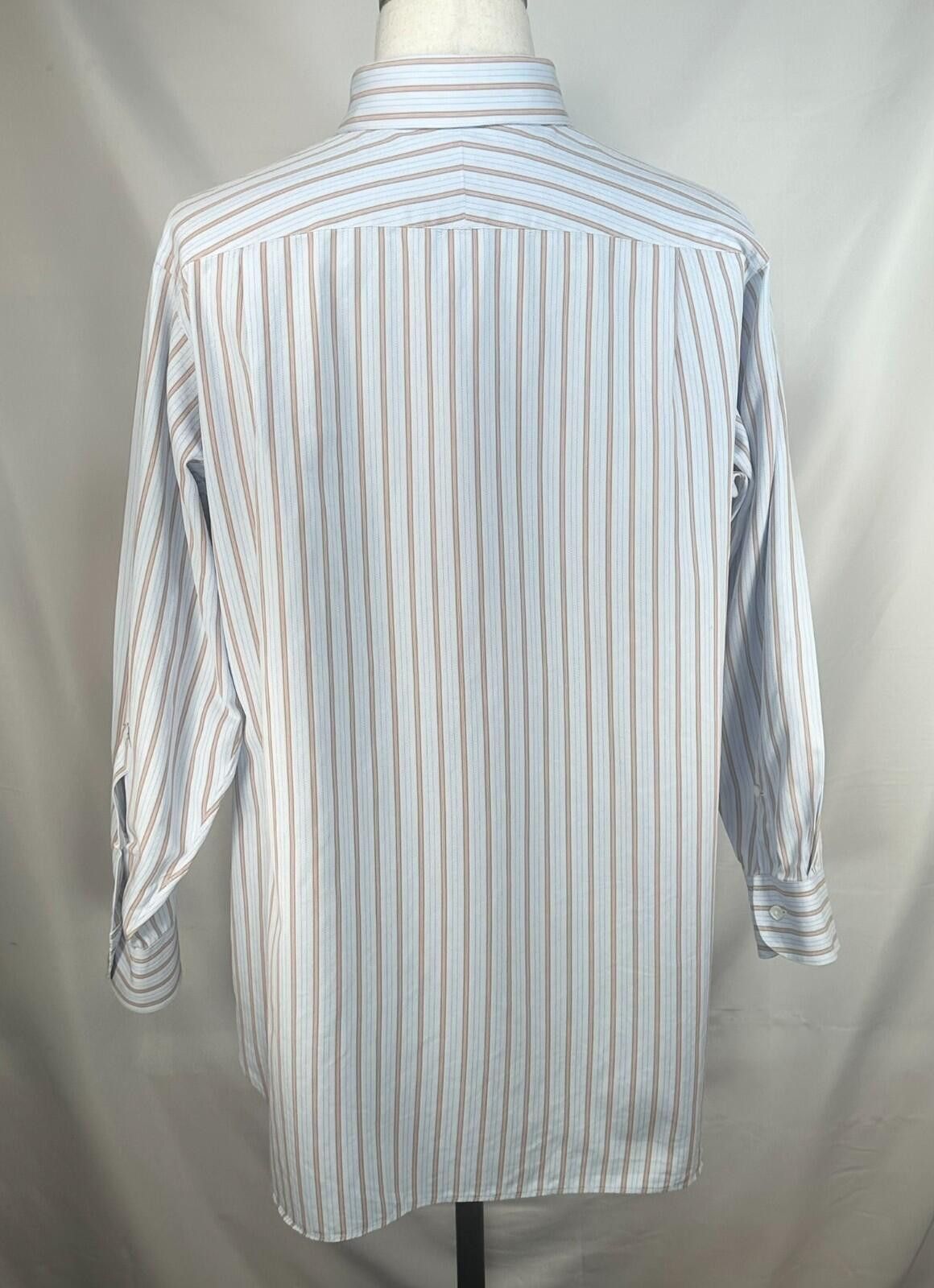 GianMarco Venturi Ventura Striped Tailored L/S Oxford Blue Mens XL Size US XL / EU 56 / 4 - 2 Thumbnail