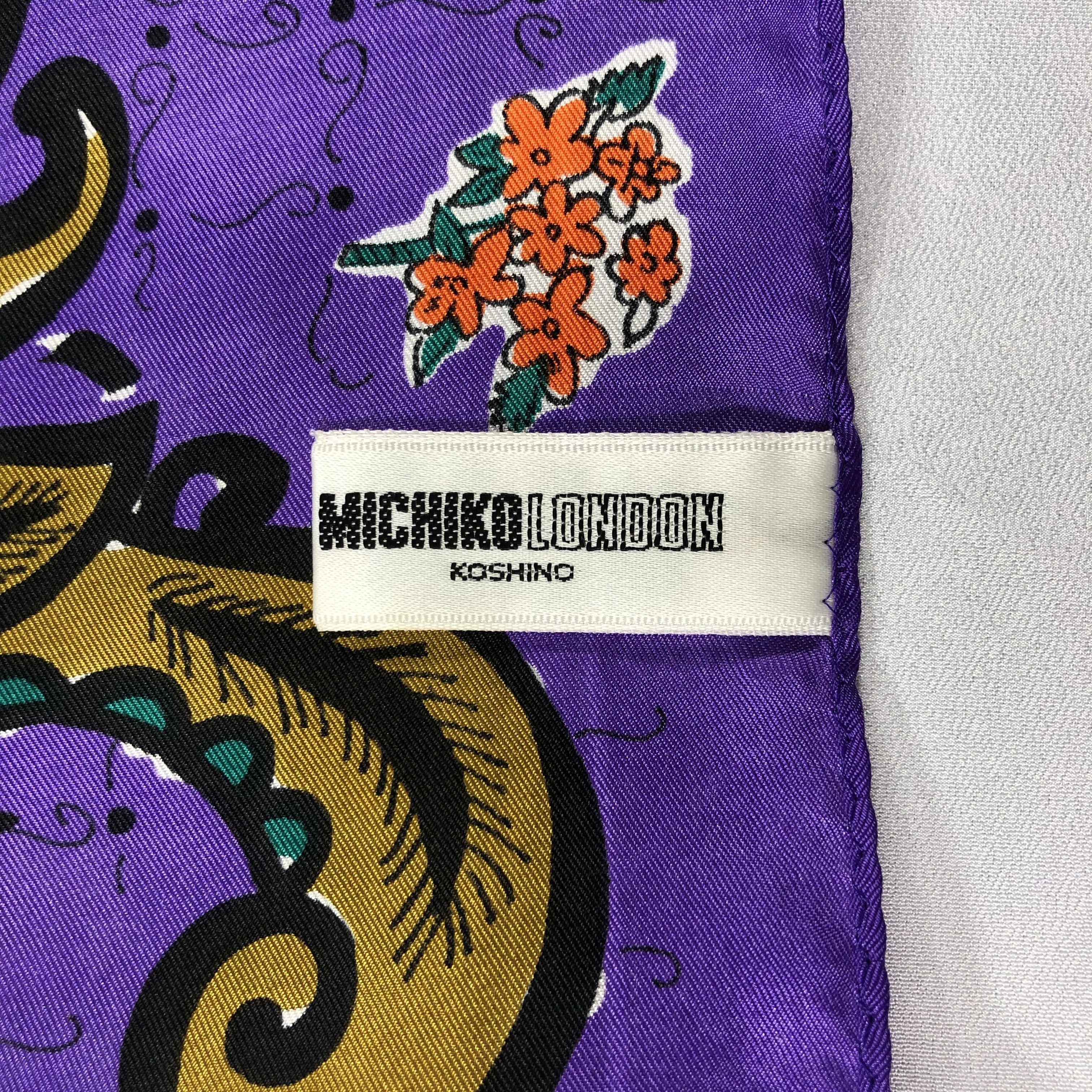 Michiko Koshino London × Vintage Vintage Michiko Koshino London Silk Scarf Size ONE SIZE - 5 Thumbnail