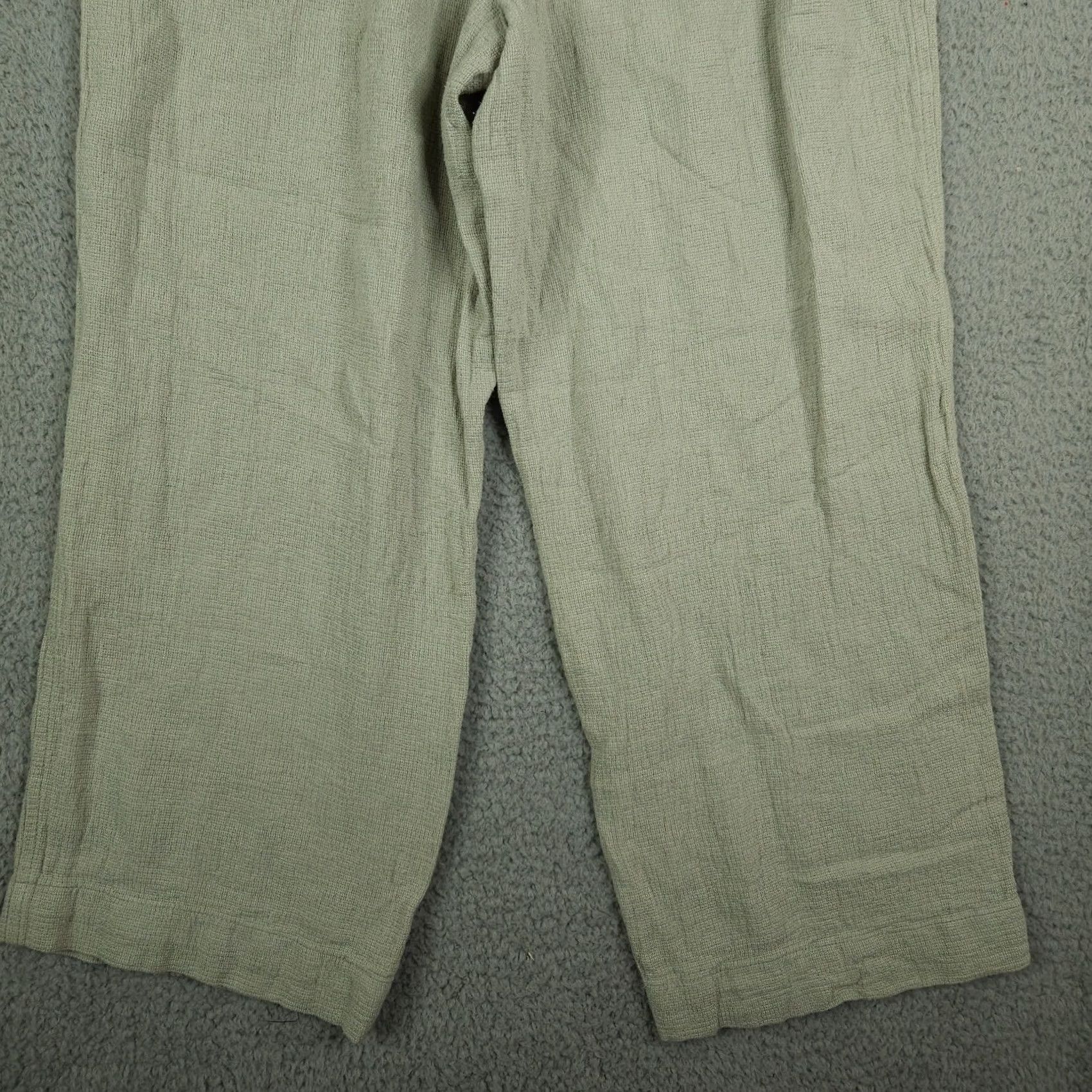 Madewell Madewell Pants Women's Wide-Leg Cropped Sage Green Linen Blend M Casual Outdoor 90s? Size 32" / US 10 / IT 46 - 4 Thumbnail