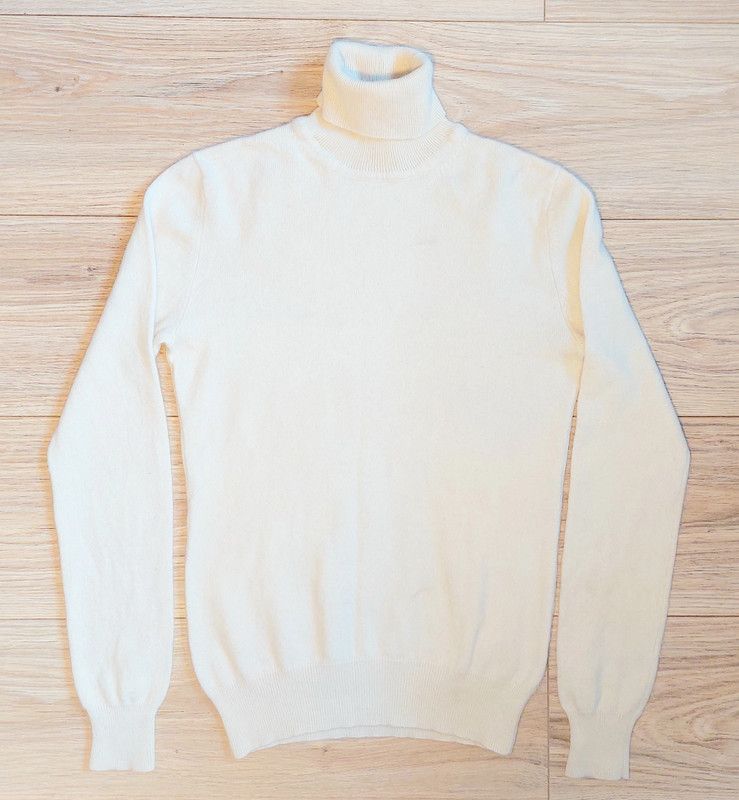 image of Vintage 100% Cashmere Sweater Turtleneck Ecru Luxury Soft 80's 90S, Women's (Size Small)