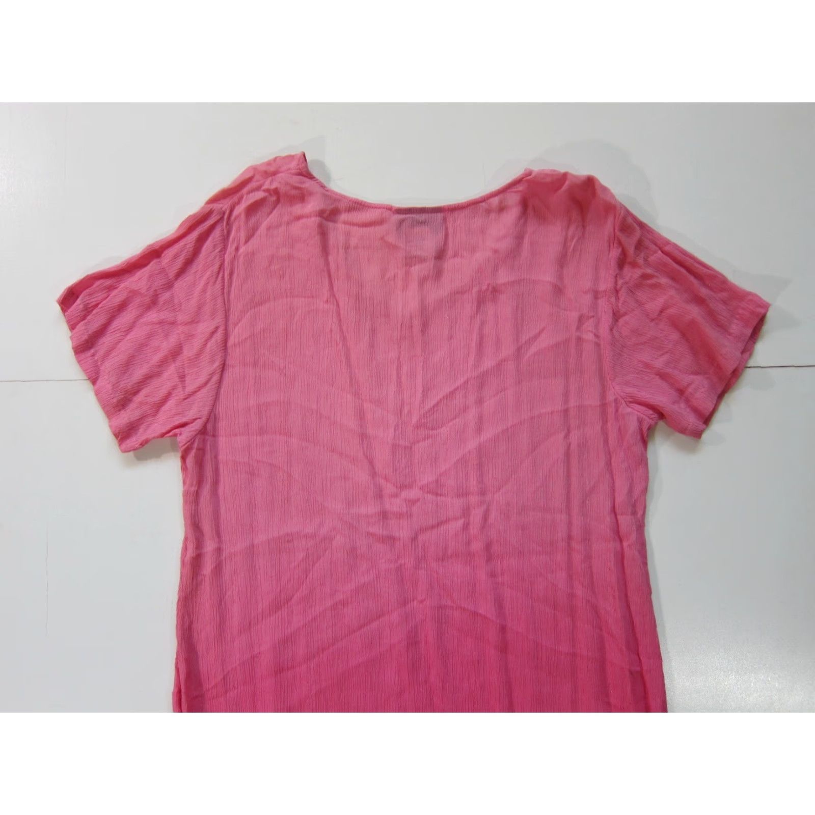Vintage Amanda Stewart 100% Rayon Pink Ombre Short Sleeve Maxi Dress Women Large Size 36" / US 14 / IT 50 - 4 Thumbnail