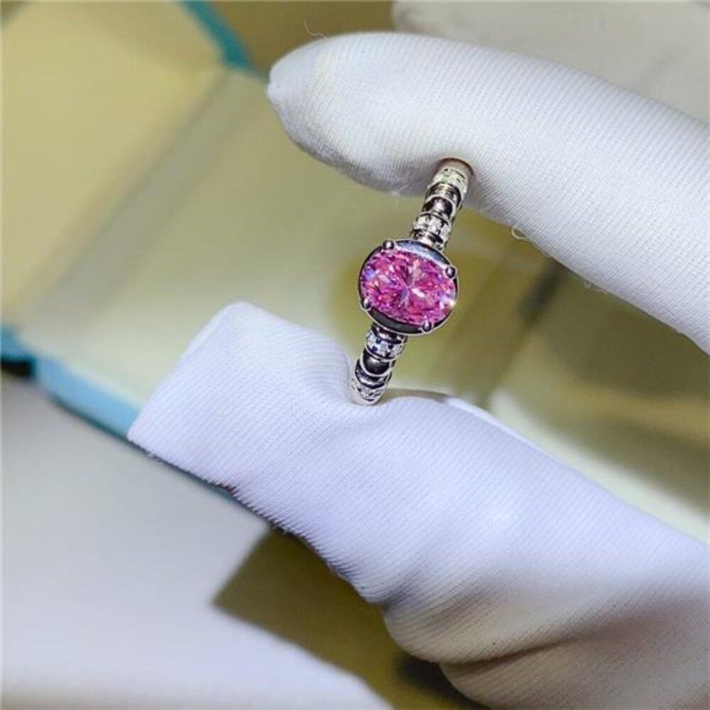 Other 1 Carat Moissanite 925 Sterling Silver Ring Size ONE SIZE - 4 Thumbnail