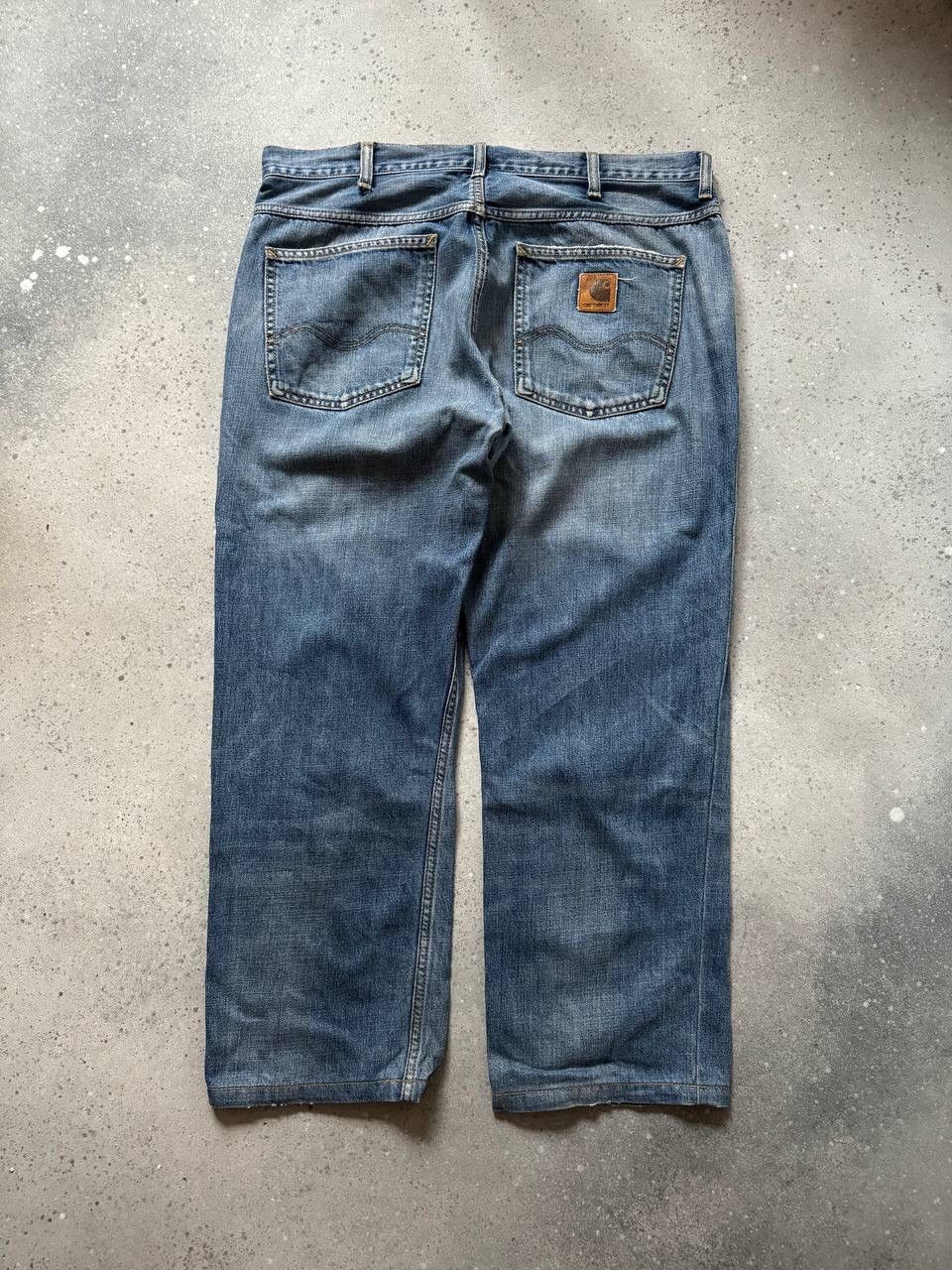 Carhartt 90s Carhartt USA Vintage Wide Leg Blue Washed Denim Jeans Size US 33 - 2 Thumbnail