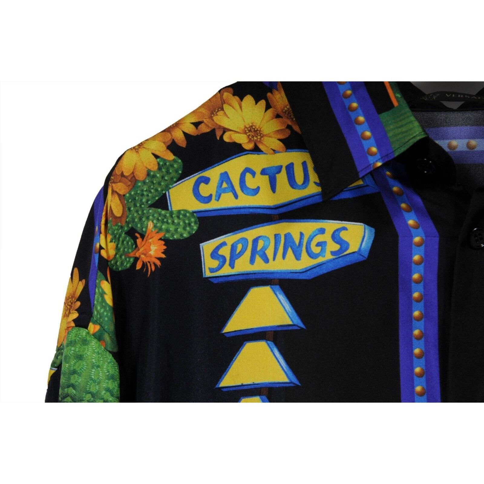 Versace Silk Palm Springs Desert Cactus Button Down Shirt IT 42 Size US M / EU 48-50 / 2 - 9 Thumbnail