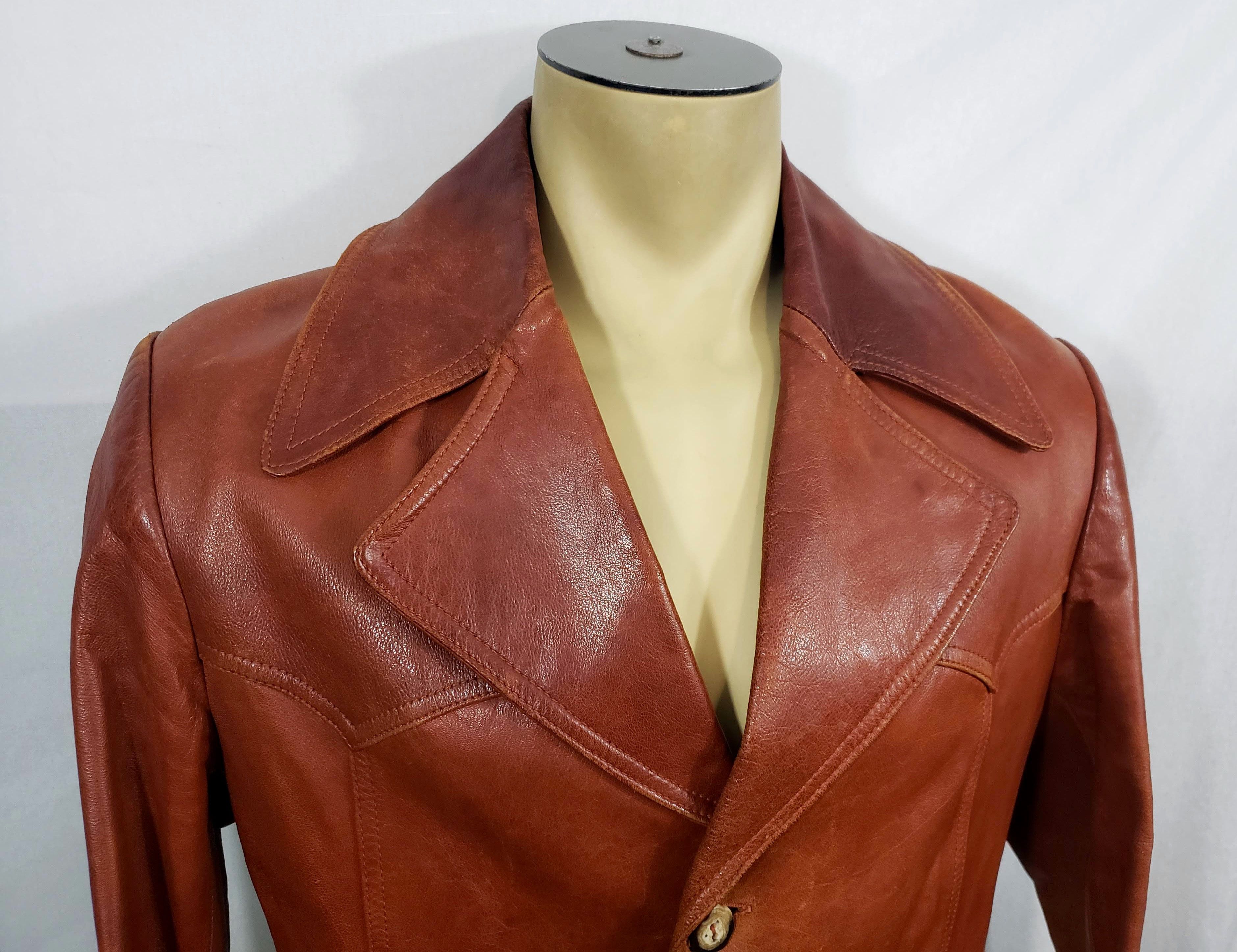 Designer × Pierre Balmain × Vintage Mint Vtg 70s Pierre Balmain button-up leather disco jacket Size US S / EU 44-46 / 1 - 3 Thumbnail
