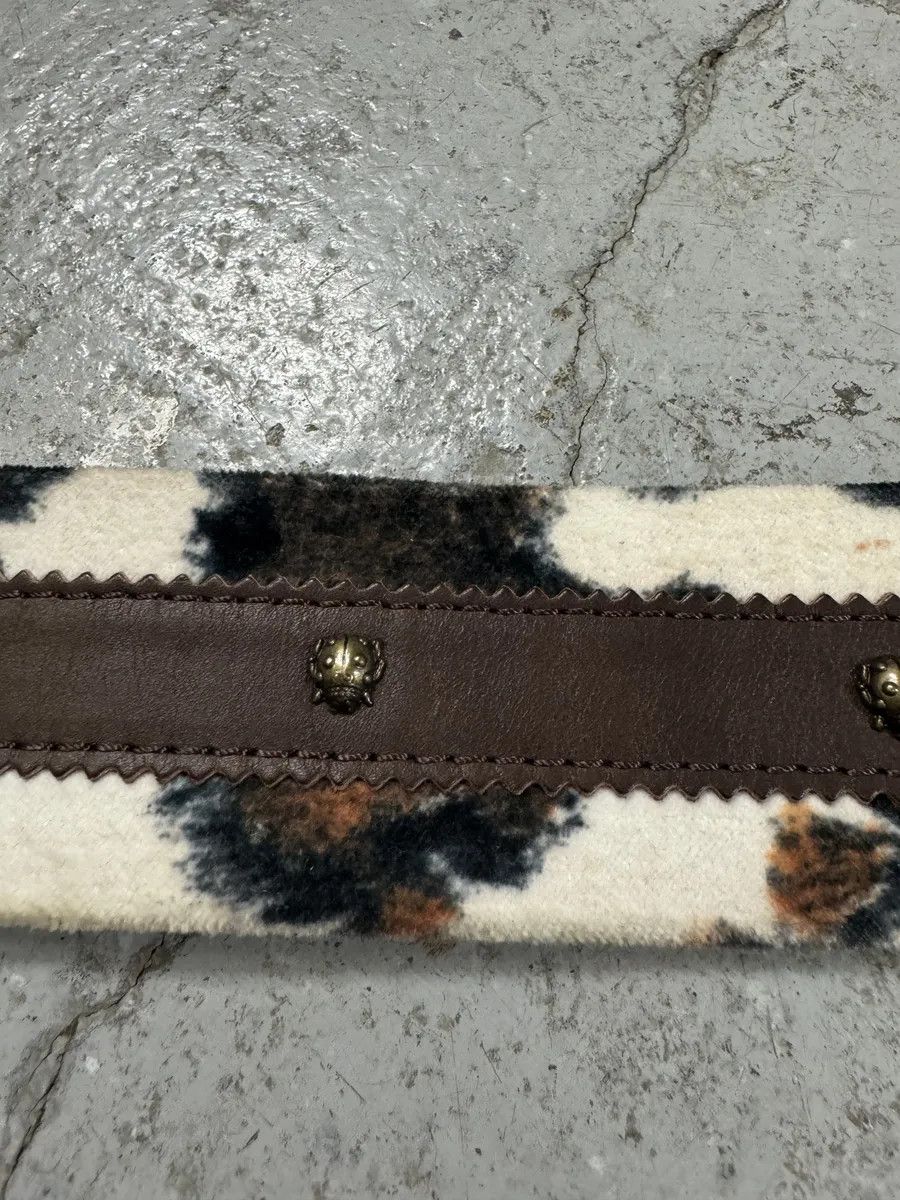Just Cavalli × Vintage 2000s Cavalli Pony Hair Caw Print Leather Embellished Belt Size ONE SIZE - 3 Thumbnail