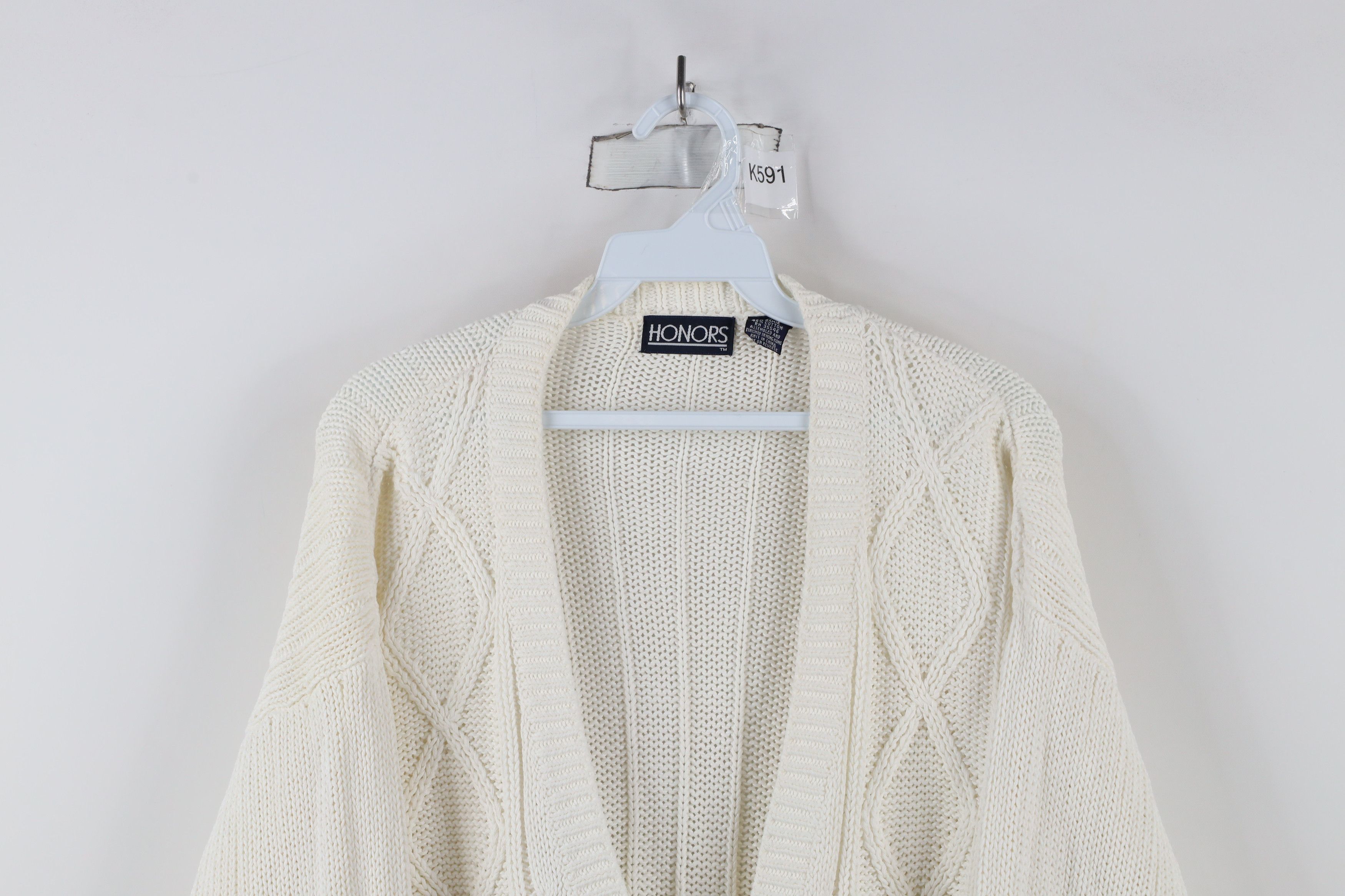 Vintage Vintage 90s Streetwear Cable Knit Fisherman Cardigan Sweater Size M / US 6-8 / IT 42-44 - 2 Thumbnail