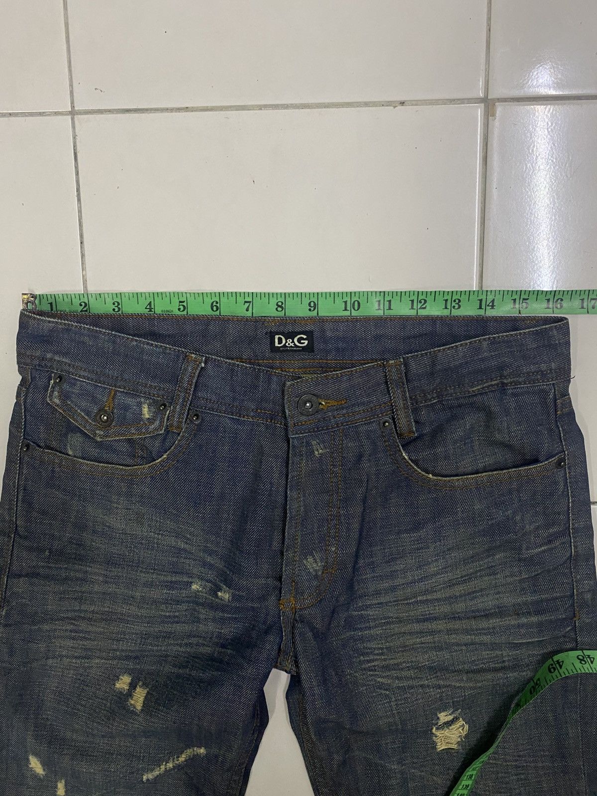 Dolce & Gabbana D&G Dolce & Gabbana Archive "POWER" Distressed Denim Jeans Size US 32 / EU 48 - 12 Thumbnail