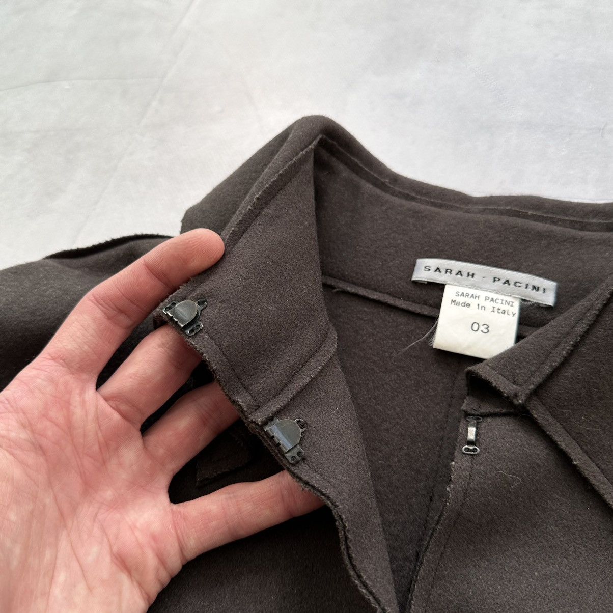Sarah Pacini Archive Sarah Pacini Avant Garde Wool Jacket Coat Overshirt Size L / US 10 / IT 46 - 8 Thumbnail