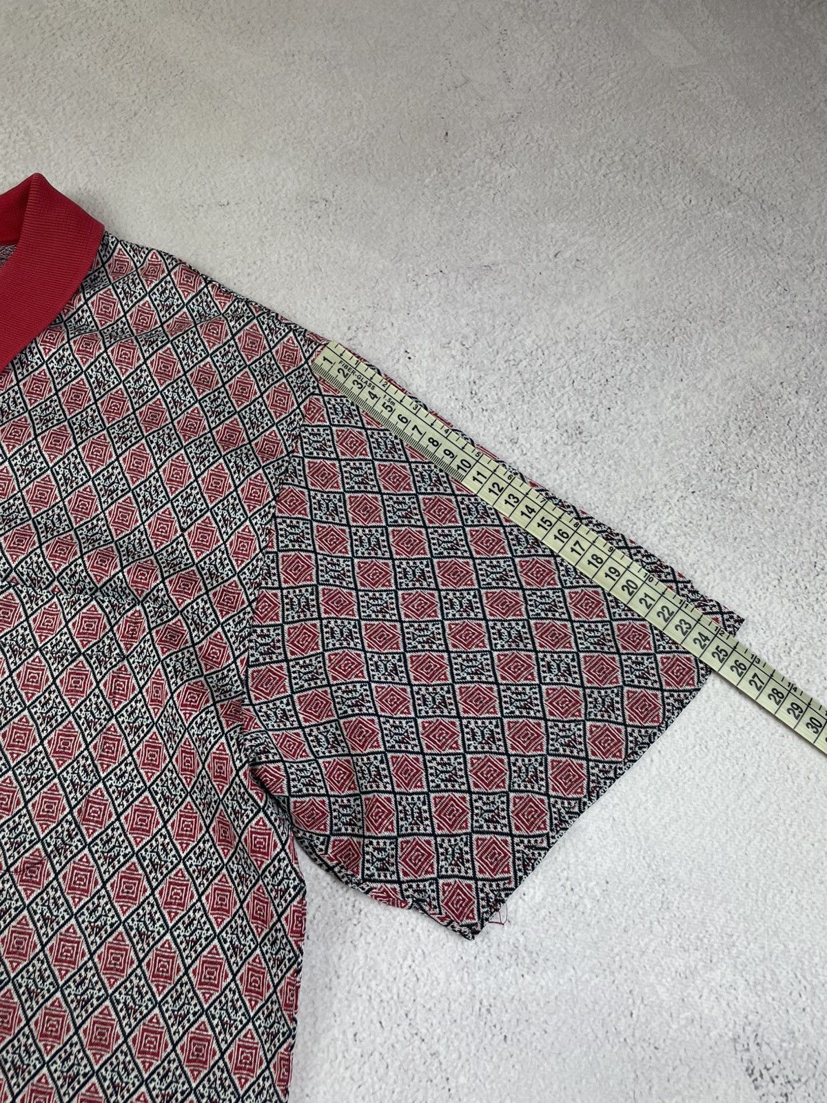 Celine Celine Paris Men’s Polo Shirt Size L Red Geometric Pattern Size US L / EU 52-54 / 3 - 12 Thumbnail