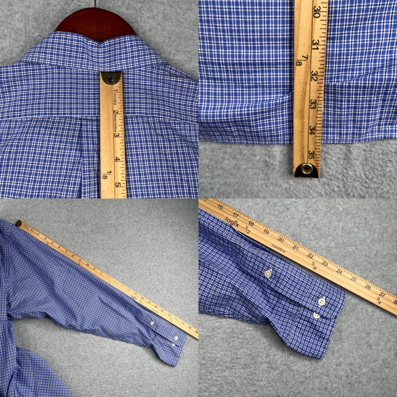Ralph Lauren Ralph Lauren Yarmouth Shirt Mens 17 Blue Check Casual Button Down Long Sleeve Size US XL / EU 56 / 4 - 8 Thumbnail