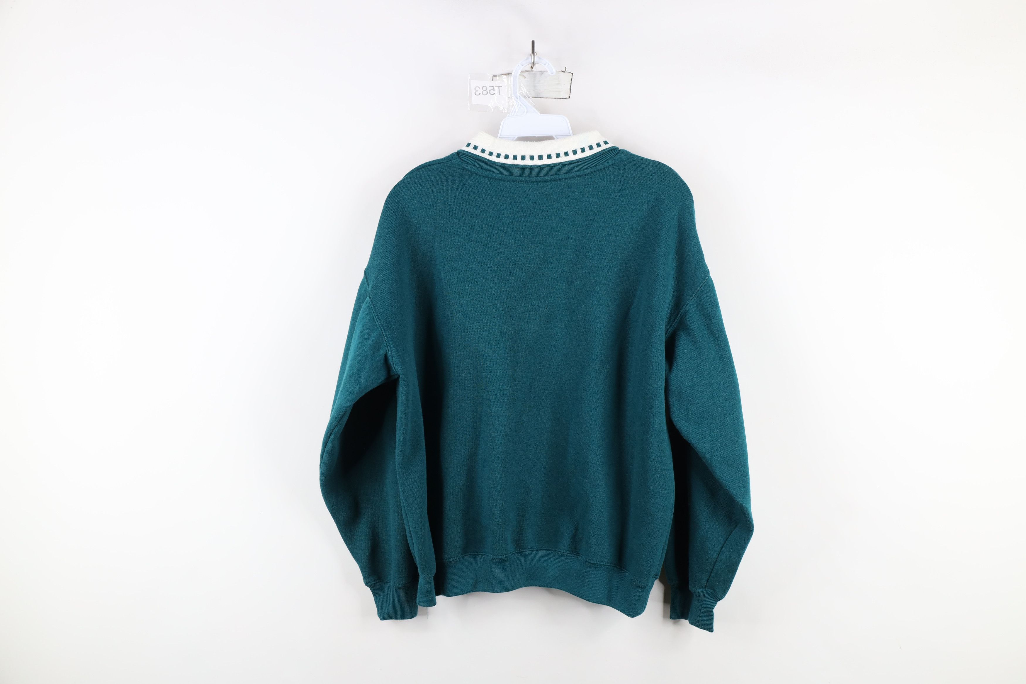 Vintage Vintage 90s Streetwear Flower Heart Collared Sweatshirt Size S / US 4 / IT 40 - 9 Thumbnail