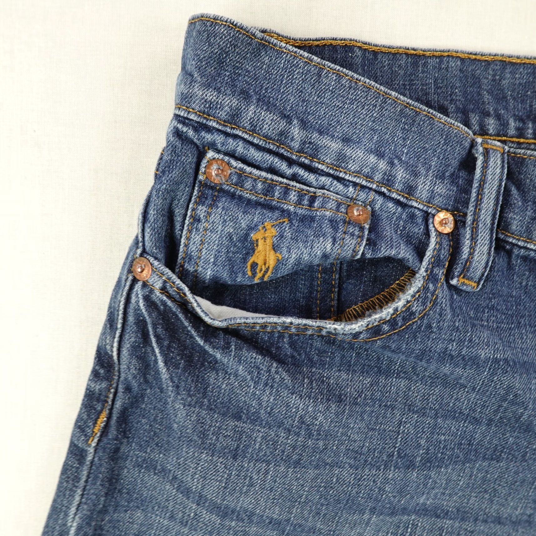 Polo Ralph Lauren VINTAGE Ralph Lauren Sport Shorts Womens 8 Denim Blue 33x4 High Rise Jorts Pony Logo 90s Womens Size 33" - 3 Thumbnail