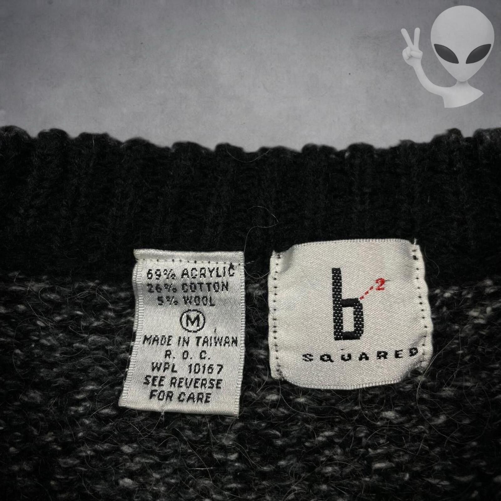 Other 80s Pattern Knit Sweater Medium Black Gray Vintage Wool Size US M / EU 48-50 / 2 - 3 Thumbnail