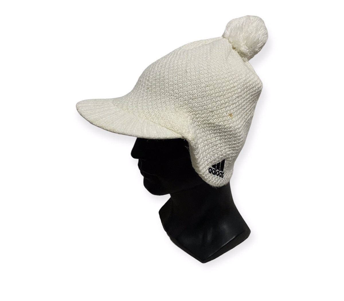 image of Adidas Visor Beanie Hat in White, Men's