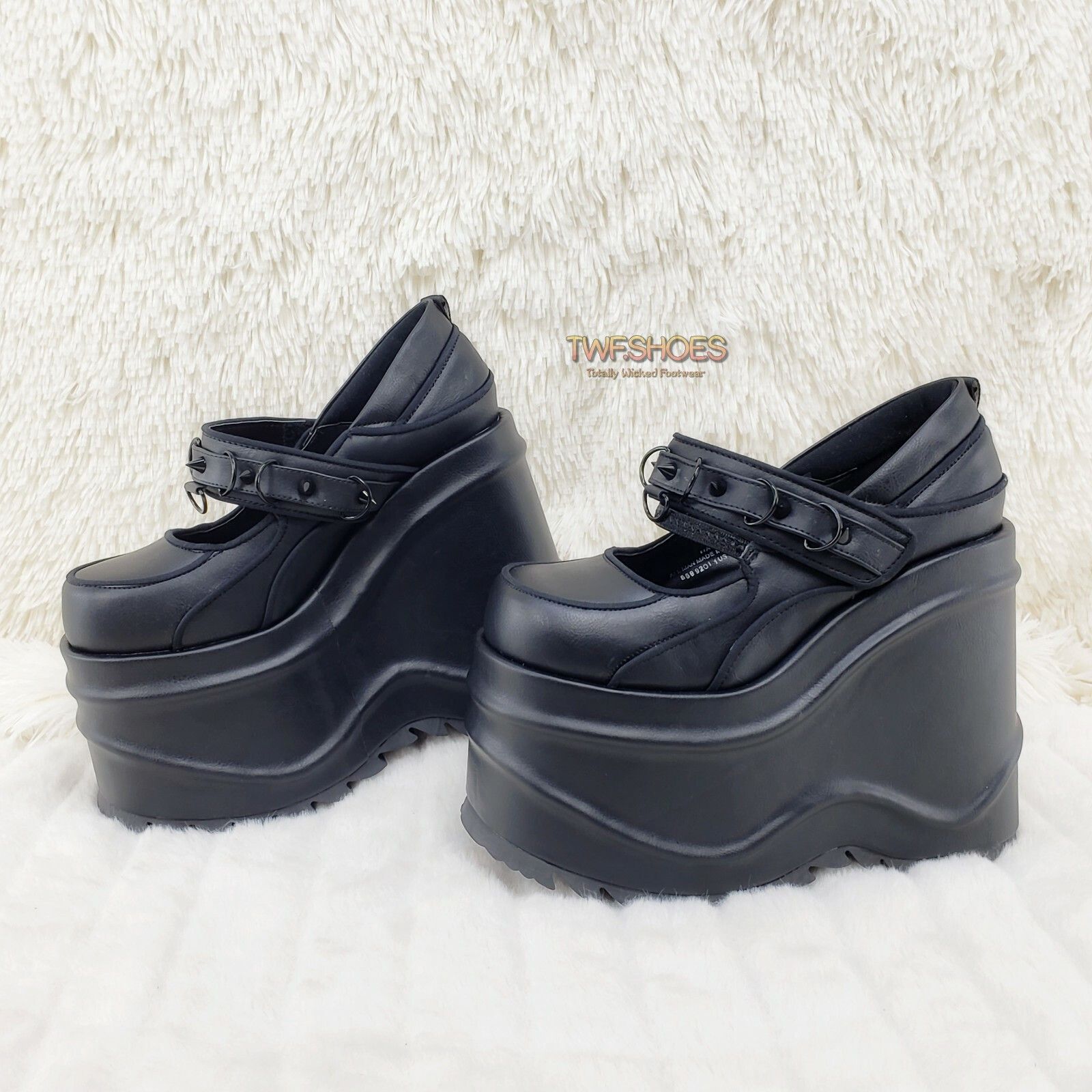 Demonia Cult DEMONIA Wave 48- 6" Platform Black Matte Goth Punk Mary Jane Size US 11 / IT 41 - 1 Thumbnail