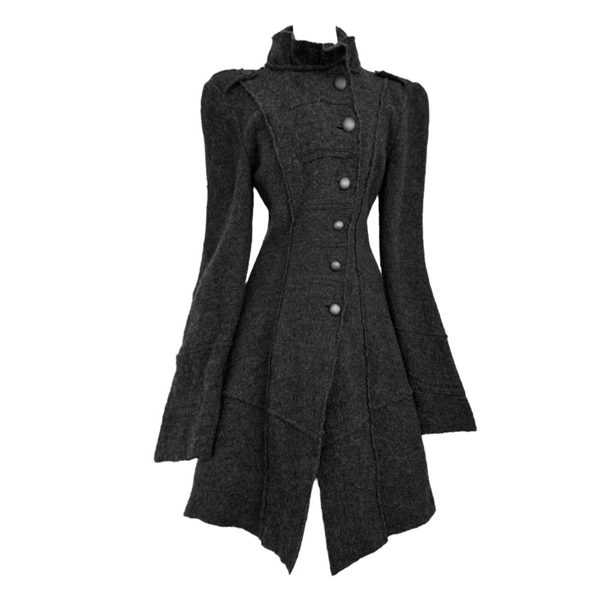 Vintage Avant-Garde Black & Grey Asymmetric Coat Size S / US 4 / IT 40 - 1 Thumbnail