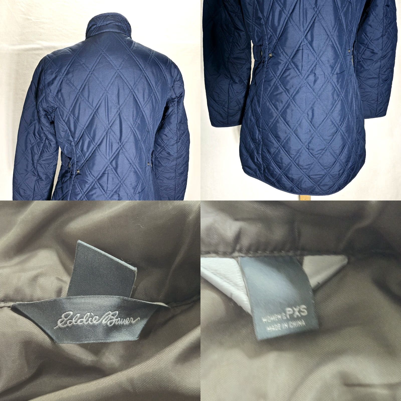Eddie Bauer Eddie Bauer Womens PXS Quilted Jacket Blue Snap Button Pockets Lightweight Size XS / US 0-2 / IT 36-38 - 8 Thumbnail