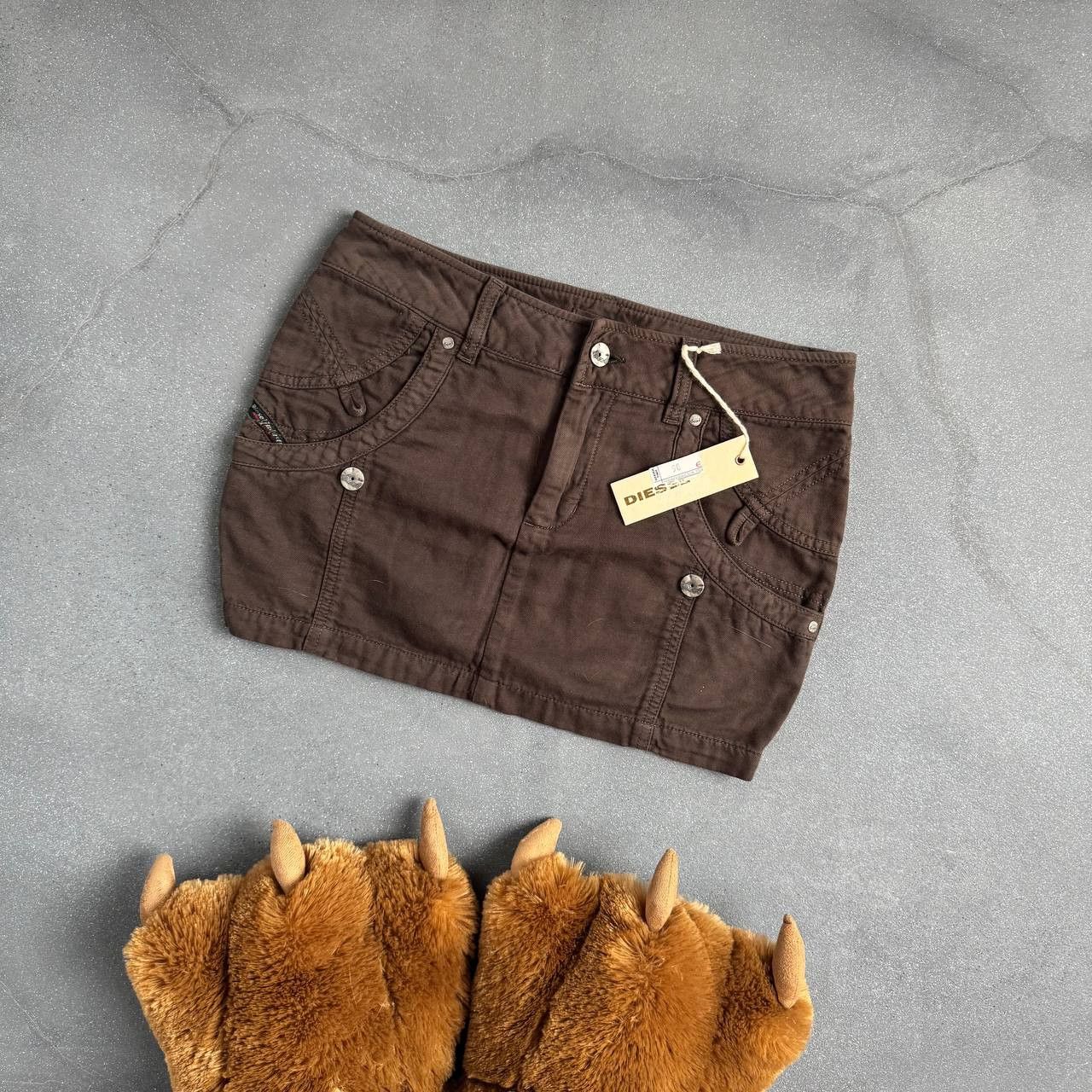 Diesel × Vintage Diesel Vintage Y2K Brown Mini Skirt Size 27" / US 4 / IT 40 - 1 Thumbnail