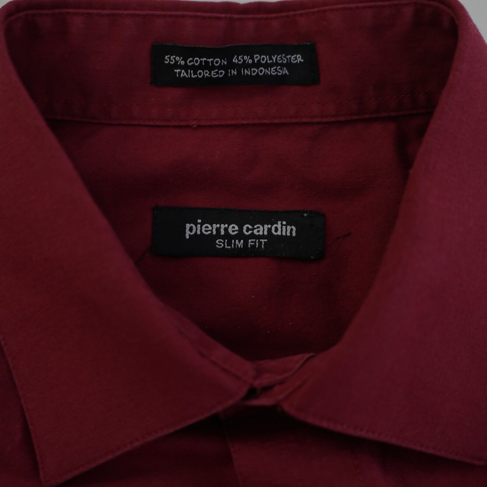 Pierre Cardin Pierre Cardin Slim Fit Red 2XL Collared Dress Shirt Pocket C Size US XXL / EU 58 / 5 - 8 Thumbnail