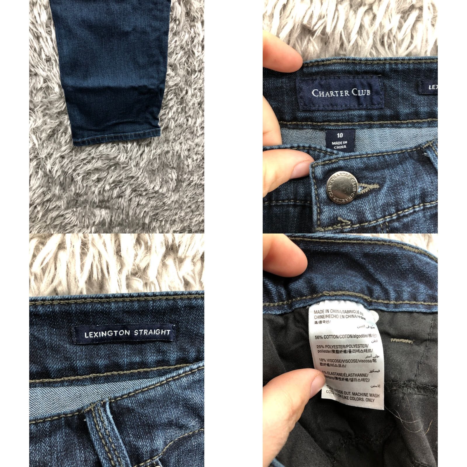 Charter Club VINTAGE Charter Club Jeans Size 10 Womens Mid Rise Dark Wash Blue Denim Straight Size 32" / US 10 / IT 46 - 8 Thumbnail