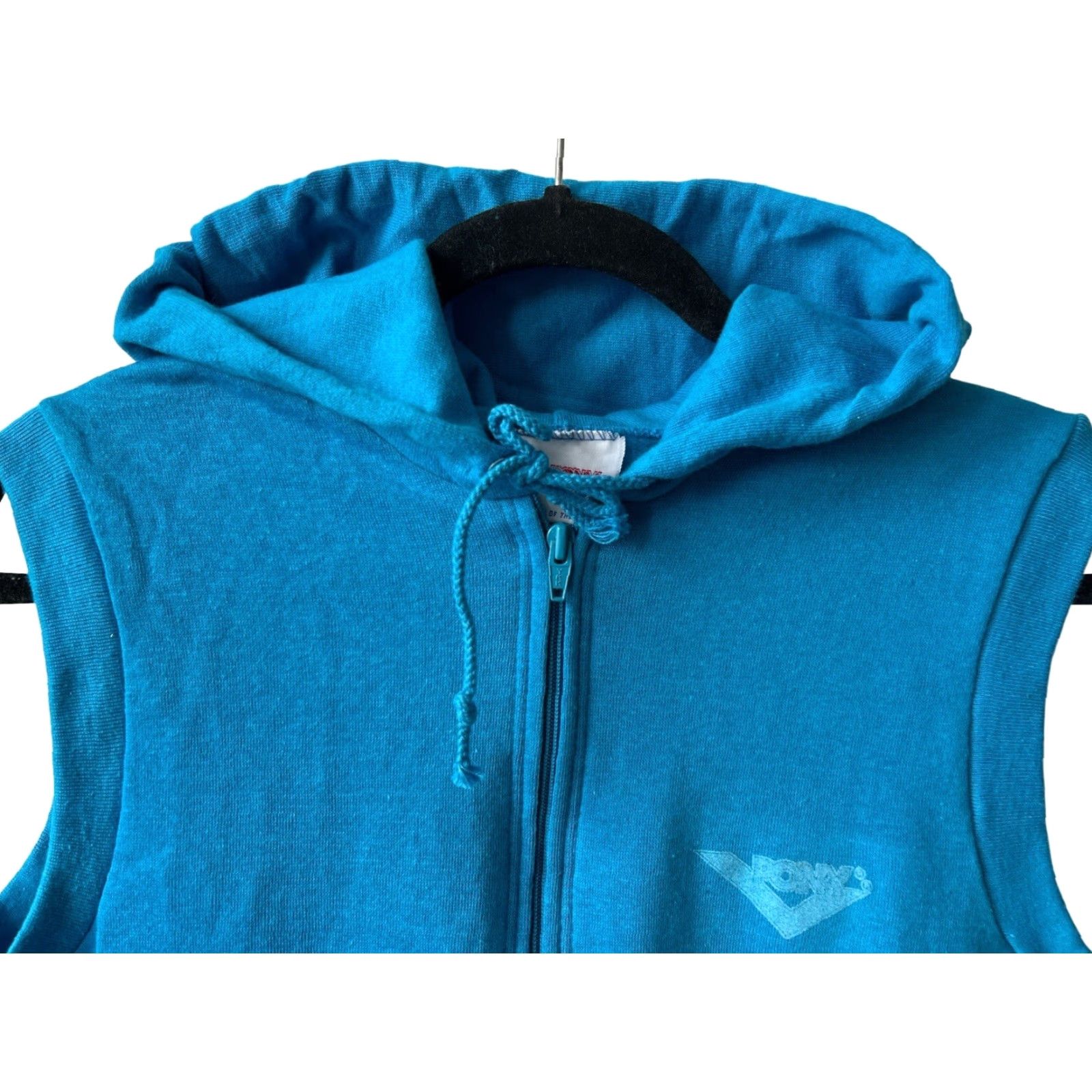 PONY VINTAGE PONY Hoodie Sweatshirt Vest Womens M Blue 80s NWT Deadstock Zip Hooded Size M / US 6-8 / IT 42-44 - 4 Thumbnail