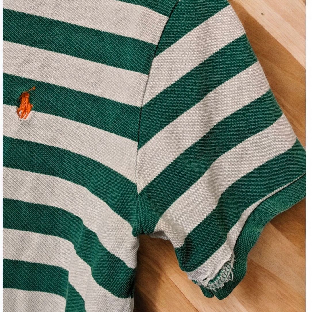 Polo Ralph Lauren Vintage RALPH LAUREN Striped Polo Shirt Green & White Men L Size US L / EU 52-54 / 3 - 4 Thumbnail