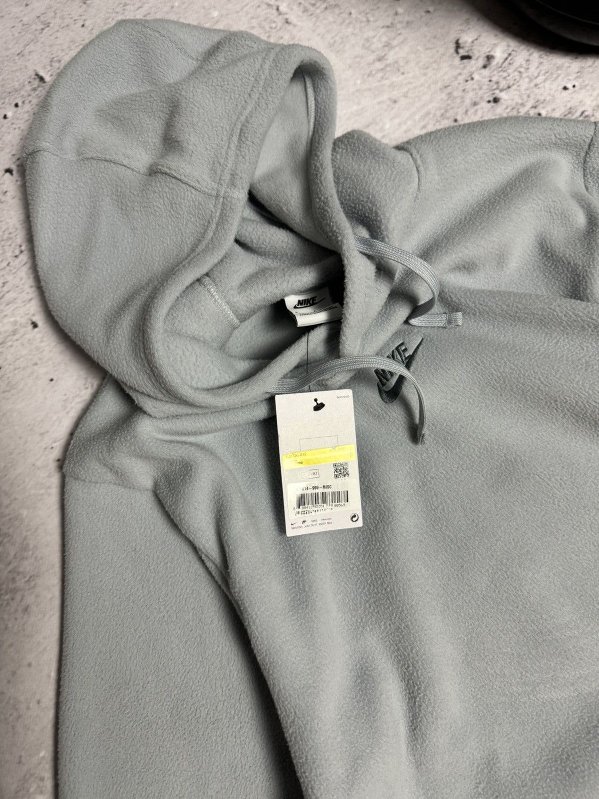 00s Nike Vintage Center Swoosh Teddy Fleece Hoodie Drill