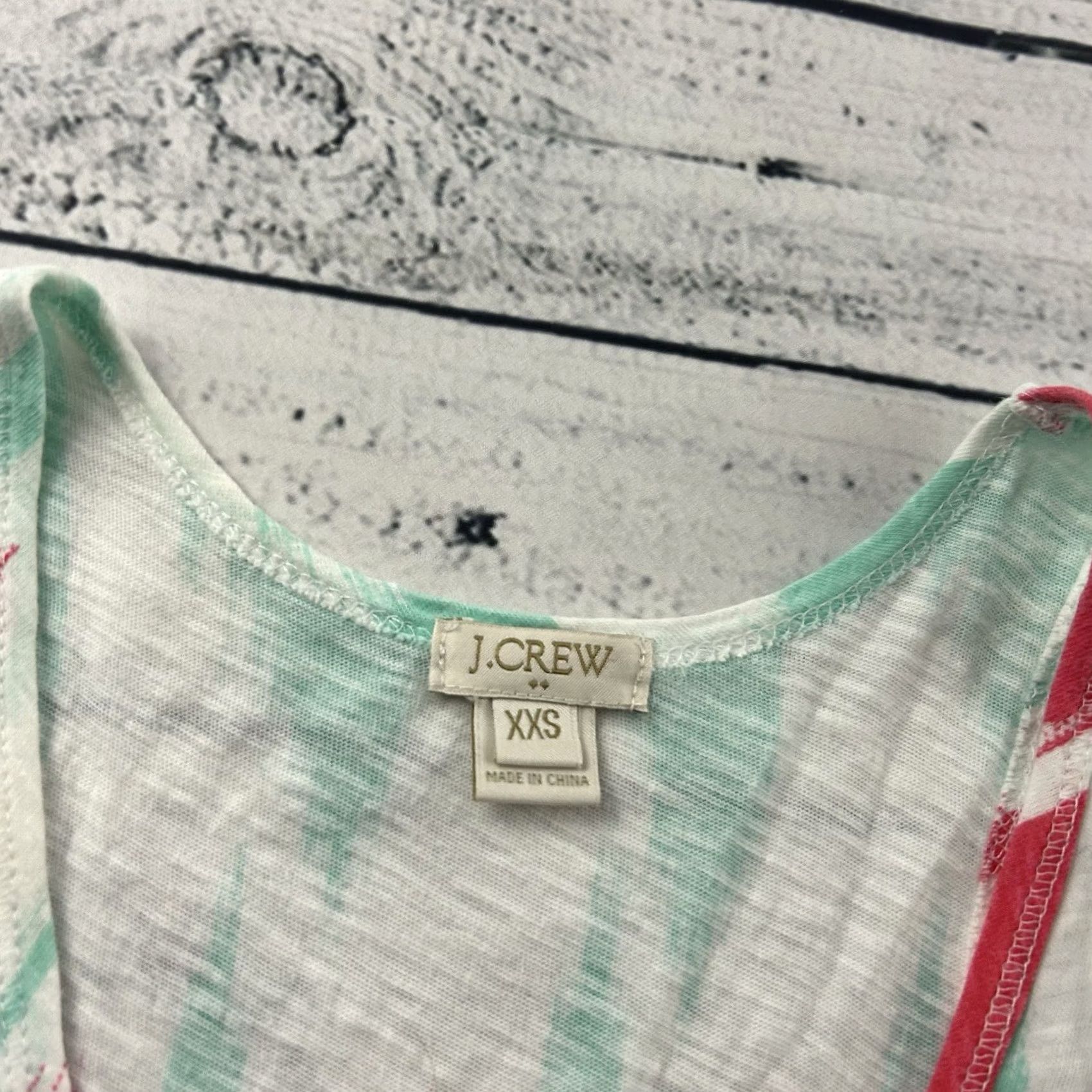 J.Crew J.Crew Tank Shirt Women XS Sleeveless Racerback Multicolor Pink White Green Size XXS / US 00 / IT 34 - 2 Thumbnail