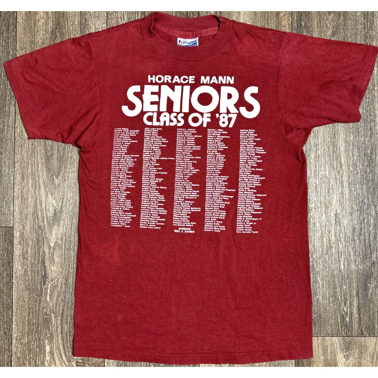 Hanes VINTAGE Horace Mann High School Bronx New York City Red Hanes T-Shirt Small S Unisex Adults Shirt 1987 City Mens Womens Size US S / EU 44-46 / 1 - 2 Thumbnail