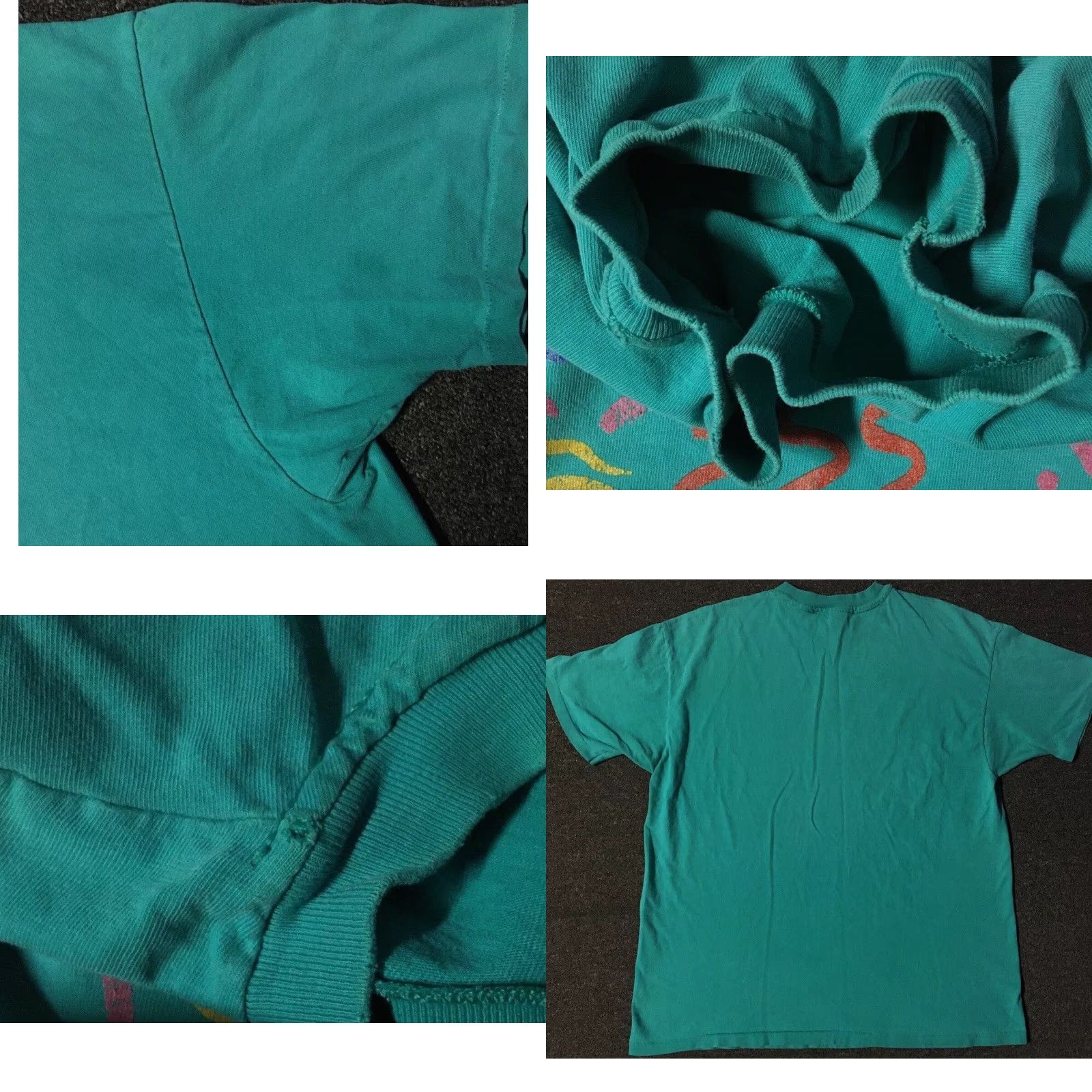 Vintage VINTAGE Hawaii Abstract Fish Shirt XL USA Art Beach Surf Grunge 90s OP Ocean Pacific 80s Single Stitch Mens T-Shirt Green Front Graphic Tee Size US XL / EU 56 / 4 - 8 Thumbnail