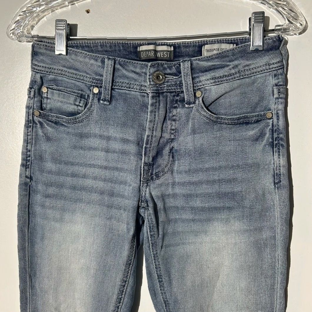 Vintage DEPART WEST Trouper Skinny Jeans Men's Blue Denim Distressed 26x32 Size 28 Inseam 32 Regular Mens Size US 28 / EU 44 - 3 Thumbnail